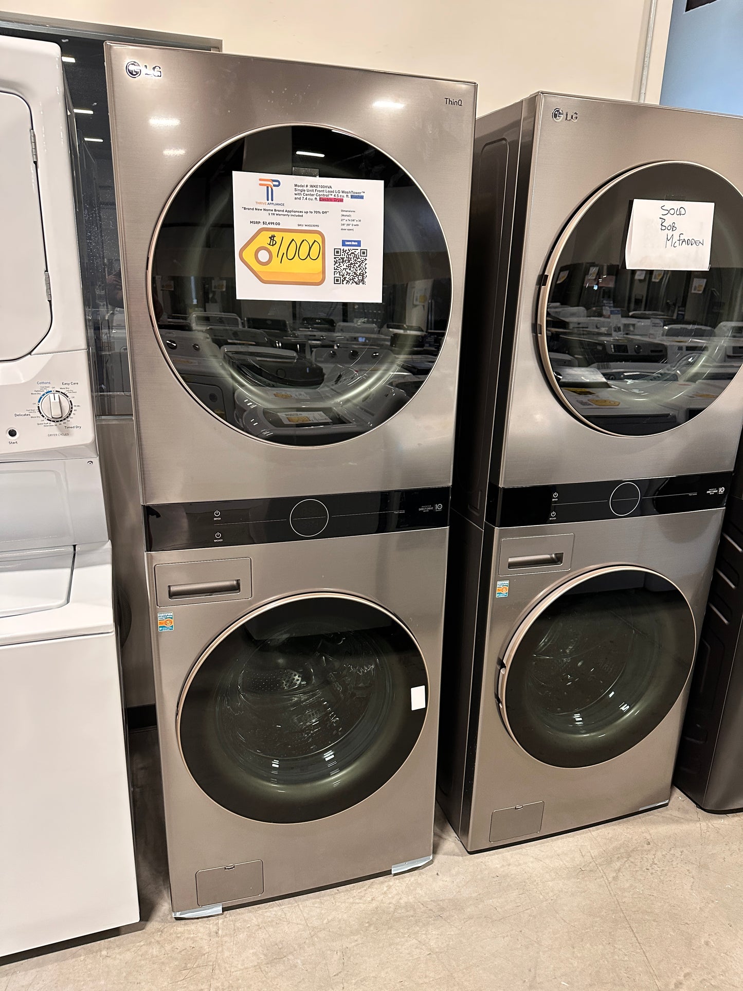GREAT NEW LG WASHTOWER - STACKED LAUNDRY SET Model:WKE100HVA WAS13090