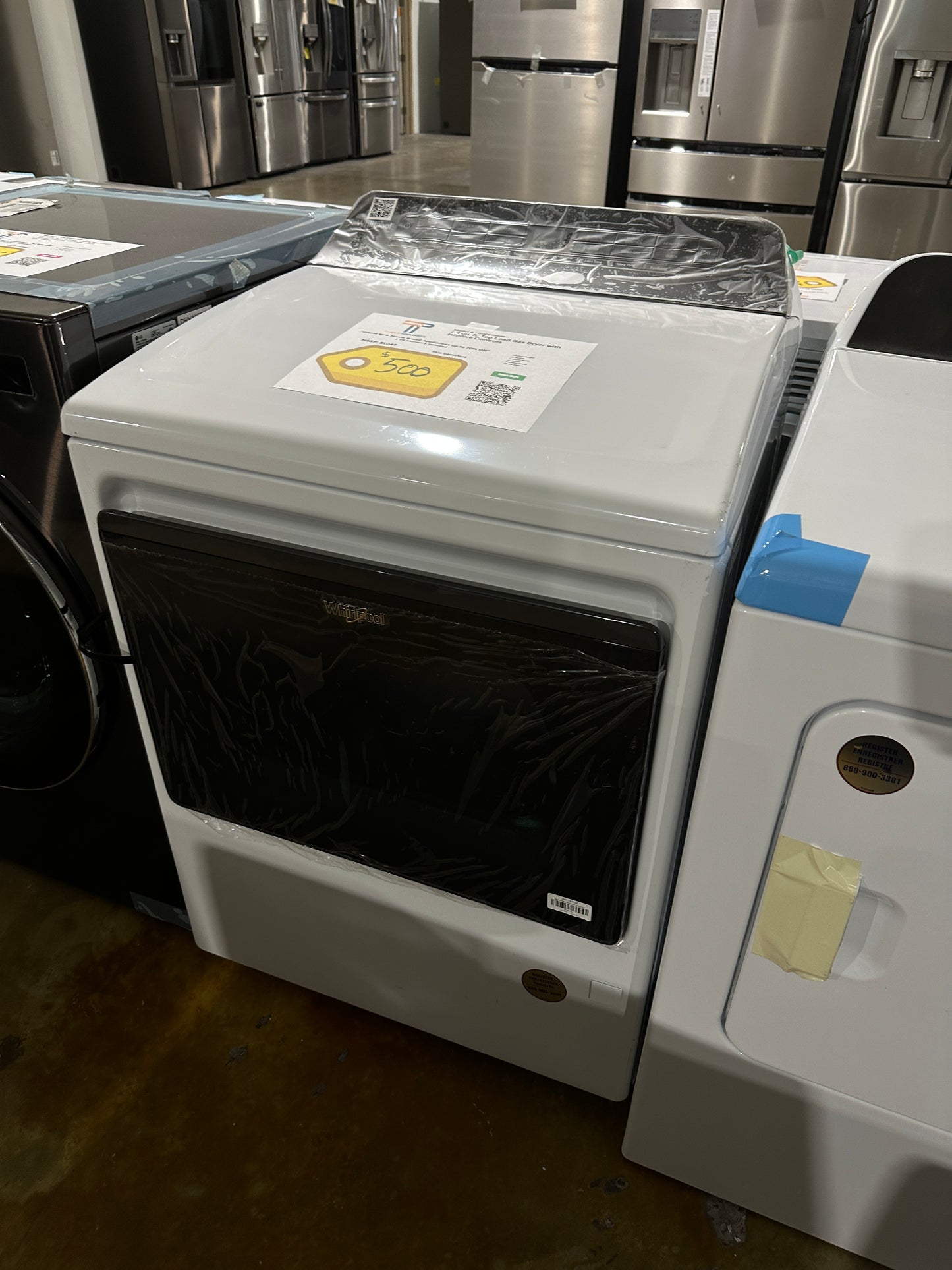 NEW WHIRLPOOL GAS DRYER WITH MOISTURE SENSING MODEL: WGD5100HW DRY11961S