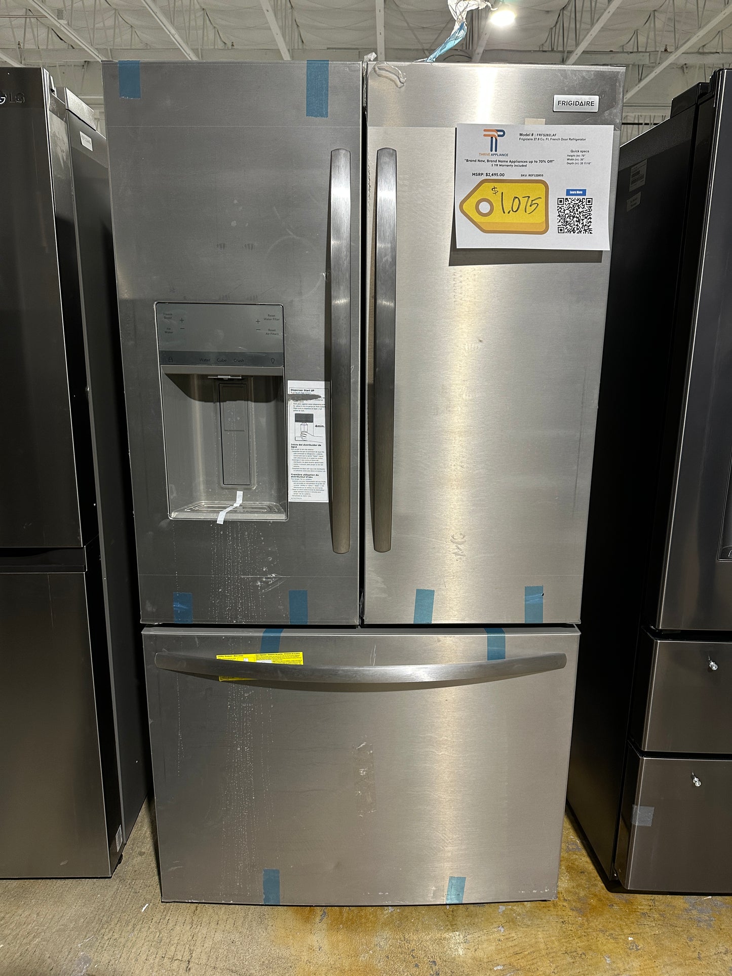 GREAT BRAND NEW FRIGIDAIRE FRENCH DOOR REFRIGERATOR MODEL: FRFS282LAF REF12285S