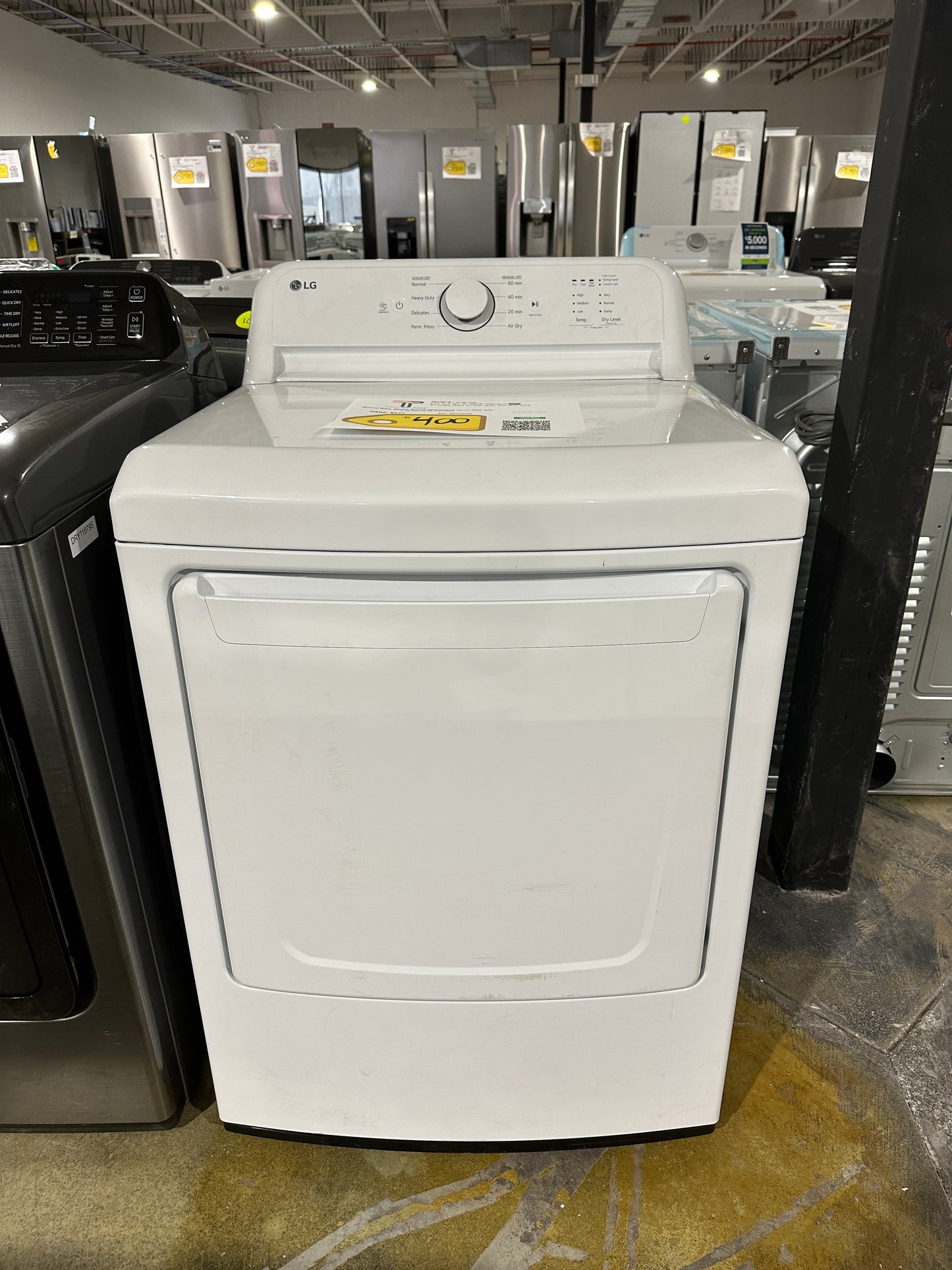 LG - 7.3 Cu. Ft. Smart Gas Dryer with Sensor Dry - White MODEL: DLG6101W DRY11972S