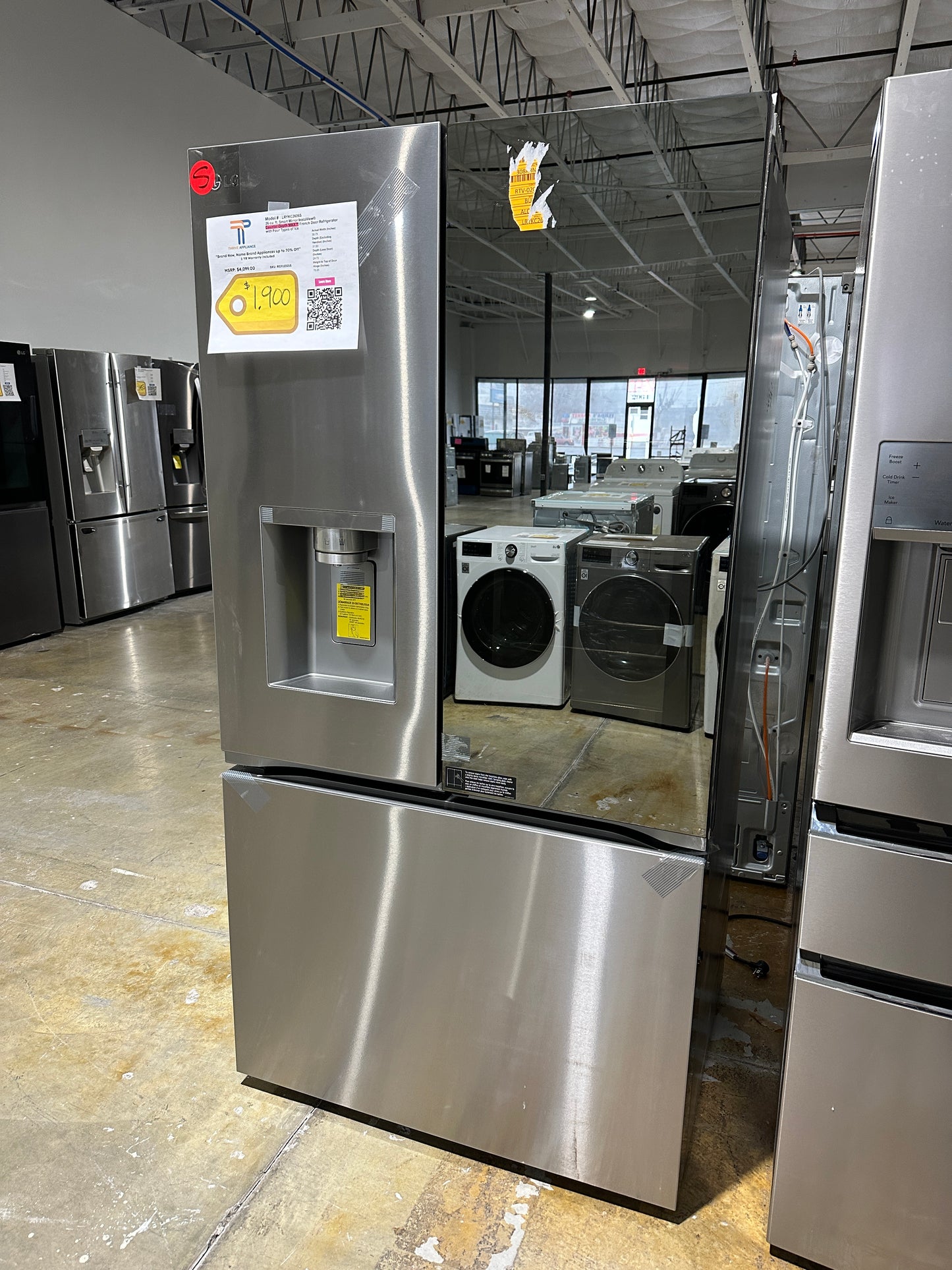 COUNTER-DEPTH SMART REFRIGERATOR with MIRROW INSTAVIEW MODEL: LRYKC2606S REF12321S