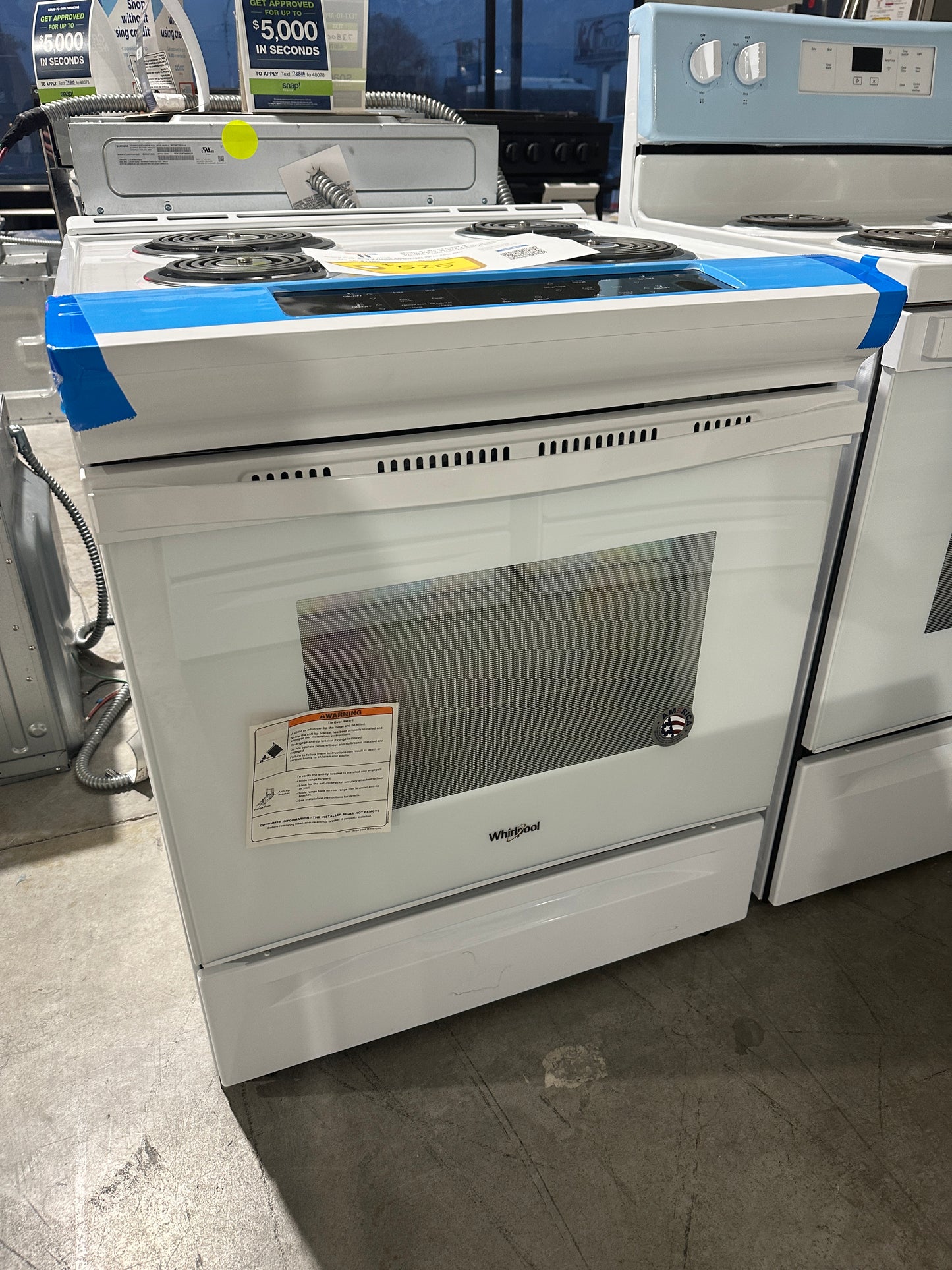 NEW WHIRLPOOL SELF CLEANING ELECTRIC RANGE MODEL: WEC310S0FW RAG11558S