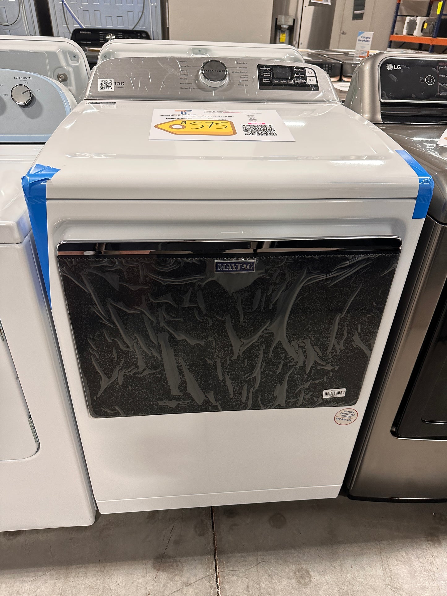 Electric Dryer with Steam and Extra Power Button - White MODEL: MED7230HW DRY12439