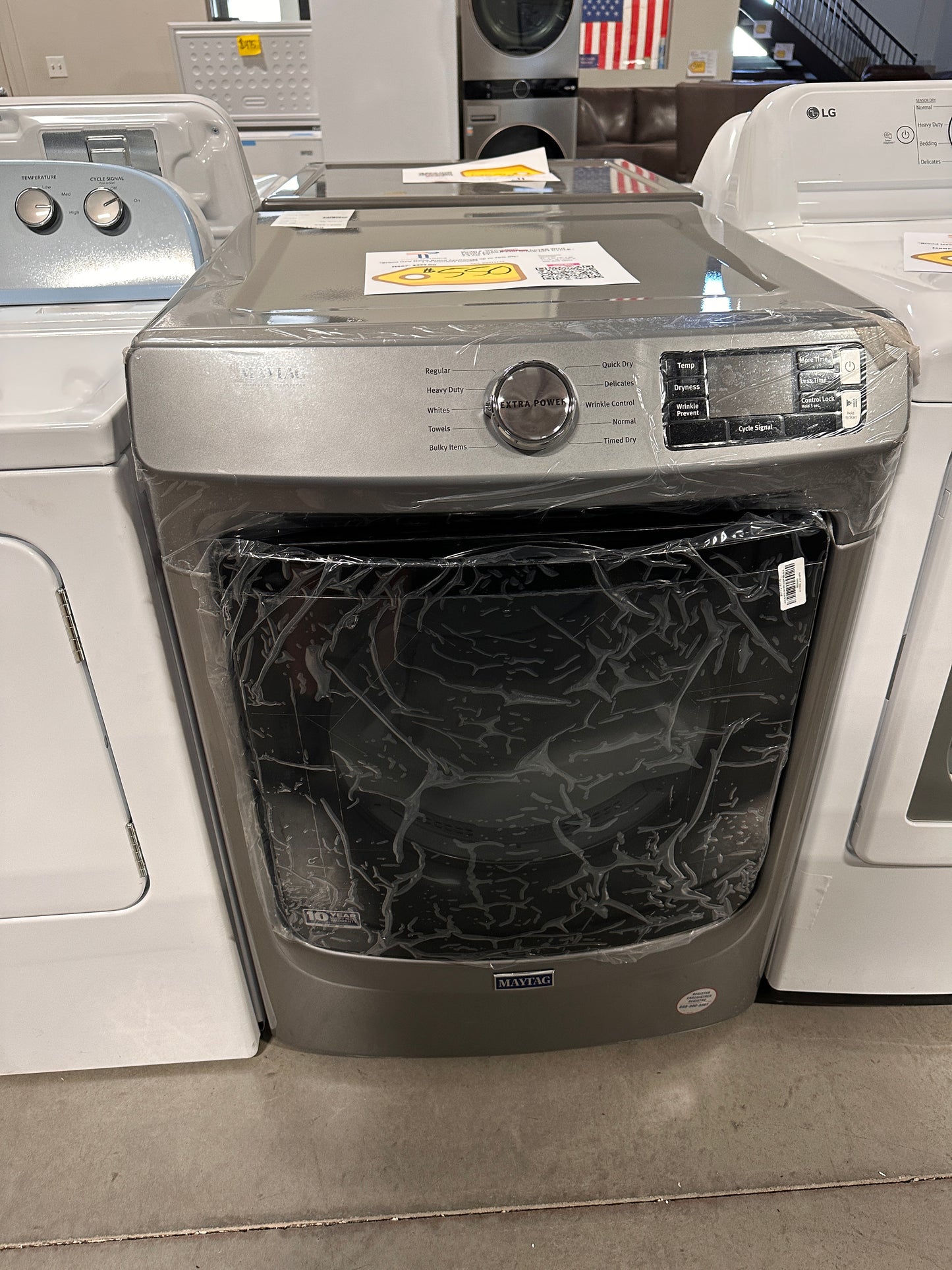 NEW VOLCANO BLACK SMART MAYTAG ELECTRIC DRYER MODEL: MED5630HC DRY12445