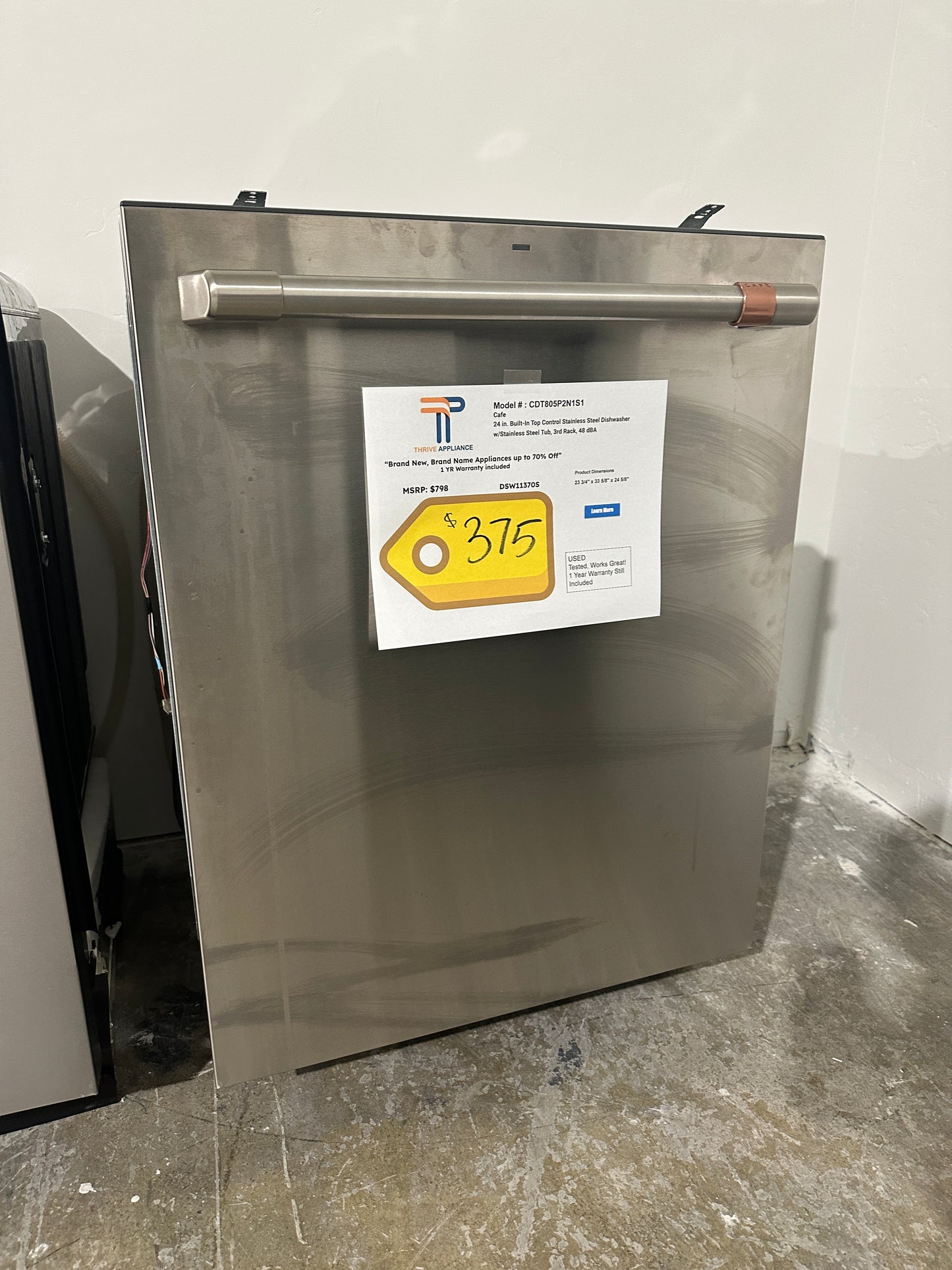 GORGEOUS CAFE TOP CONTROL DISHWASHER - GENTLY USED - MODEL: CDT805P2N1S1 DSW11370S