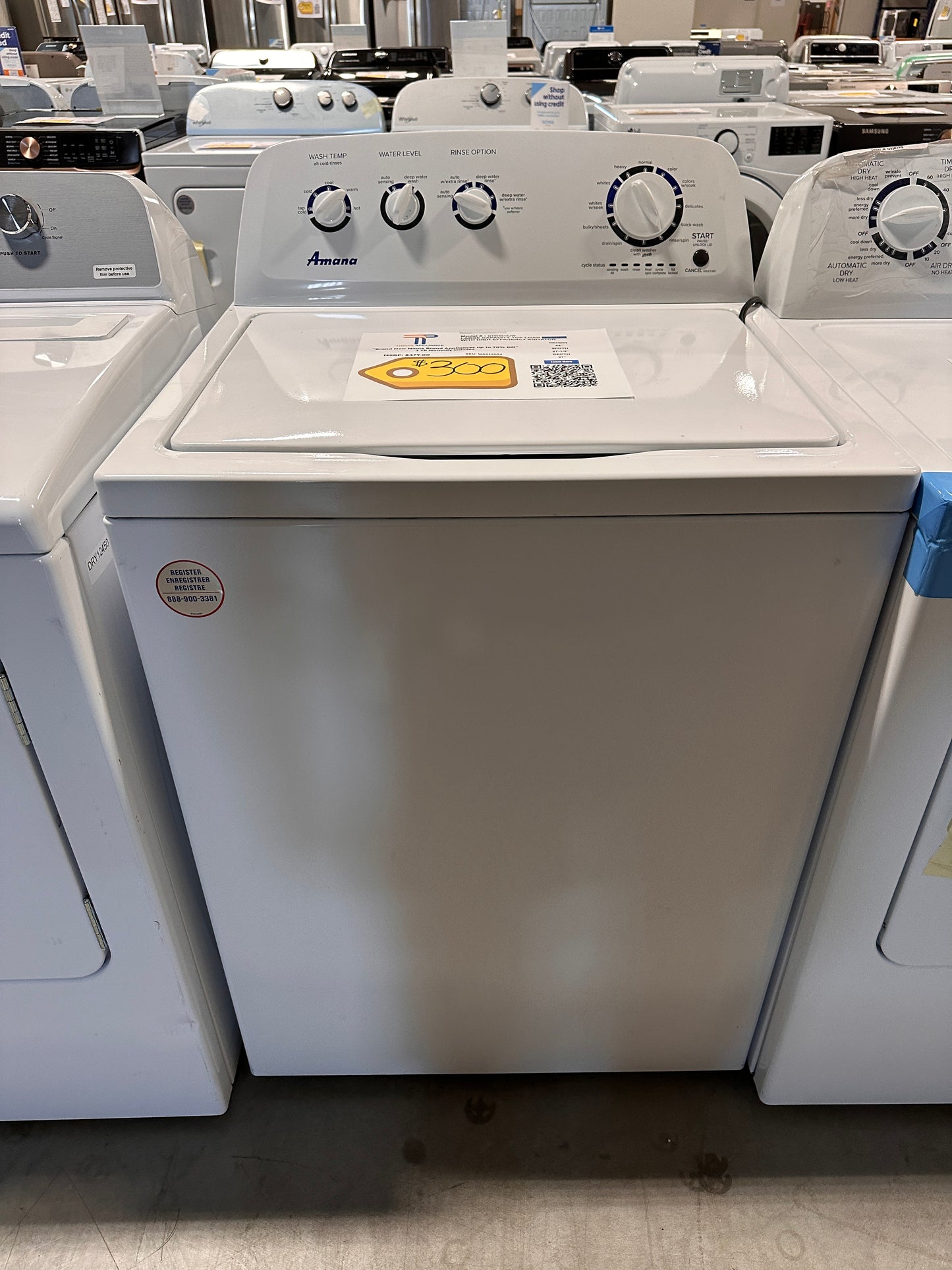 GREAT NEW AMANA TOP LOAD WASHING MACHINE MODEL: NTW4519JW WAS13094