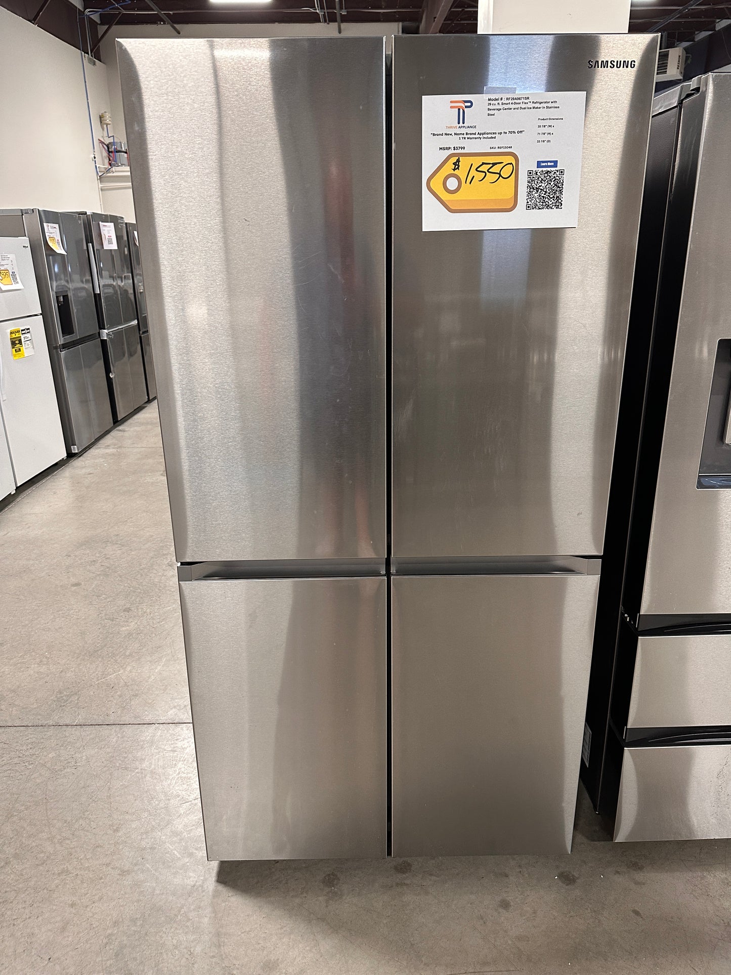 4-DOOR FLEX SAMSUNG REFRIGERATOR WITH BEVERAGE CENTER MODEL: RF29A9671SR REF13048