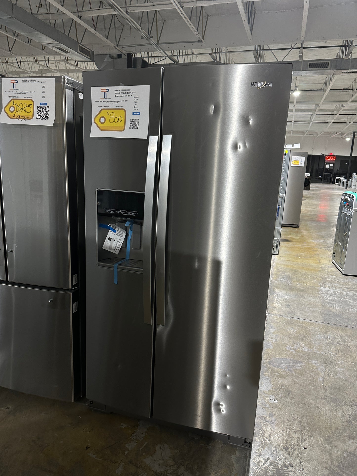 GREAT WHIRLPOOL SIDE BY SIDE REFRIGERATOR MODEL: WRS588FIHZ REF12406S