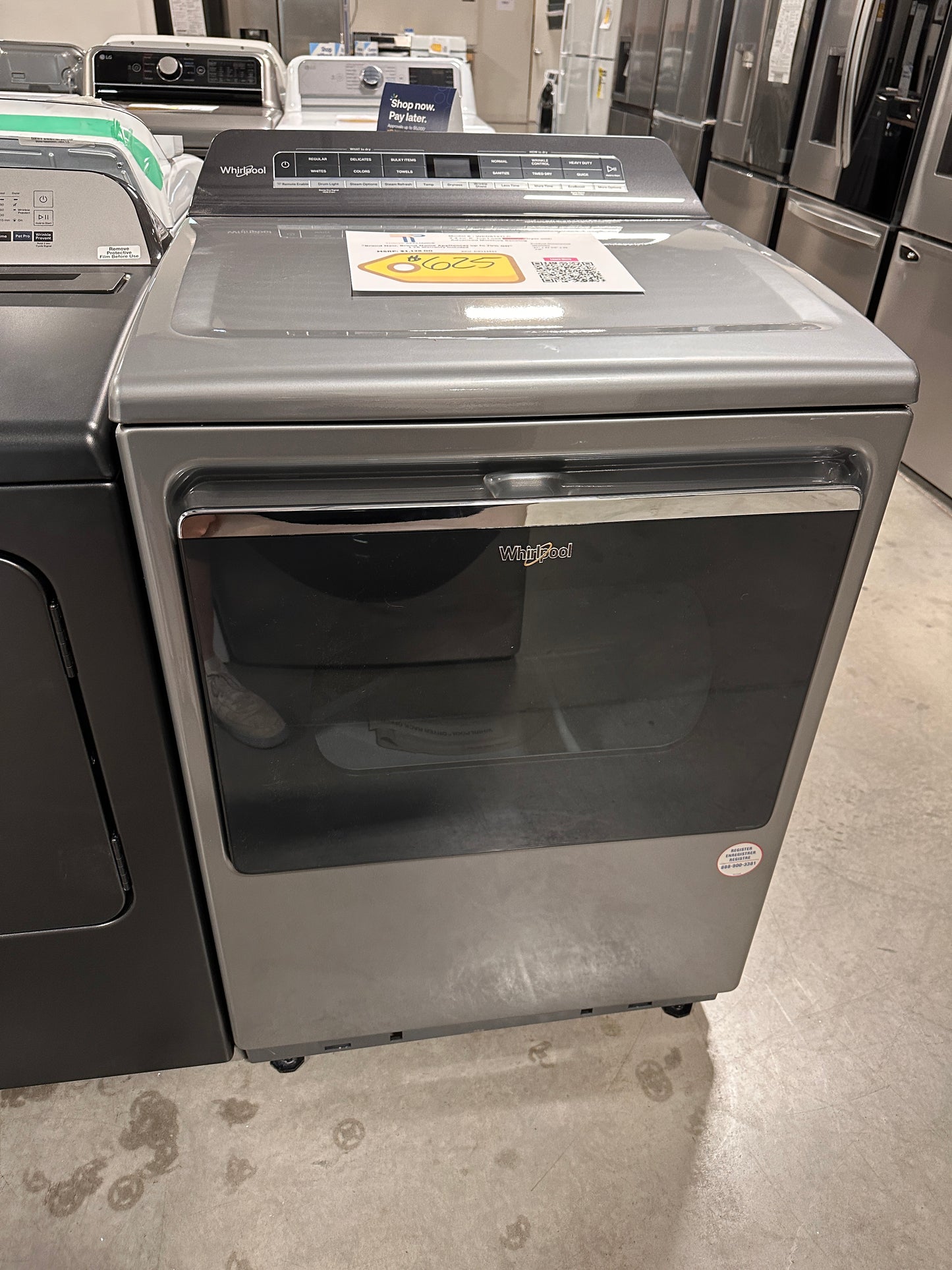 GREAT NEW WHIRLPOOL SMART ELECTRIC DRYER MODEL: WED8127LC DRY12451