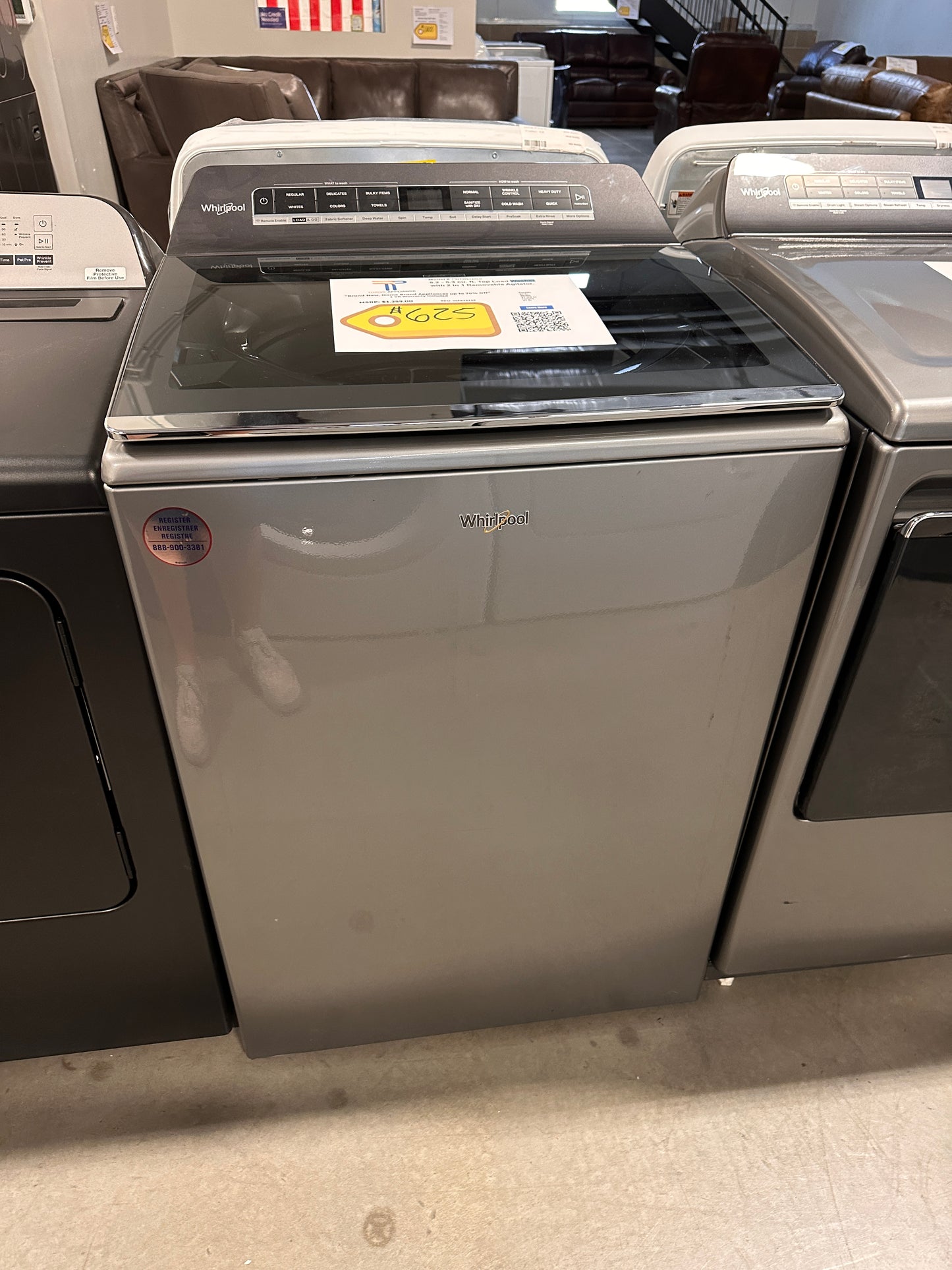 NEW CHROME SHADOW WHIRLPOOL TOP LOAD WASHER MODEL: WTW8127LC WAS13125