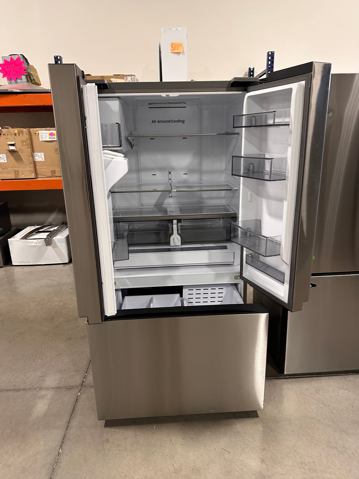 GORGEOUS! Samsung 26 cu. ft. Counter Depth 3-Door French Door Refrigerator MODEL: RF27CG5B10SR REF14005