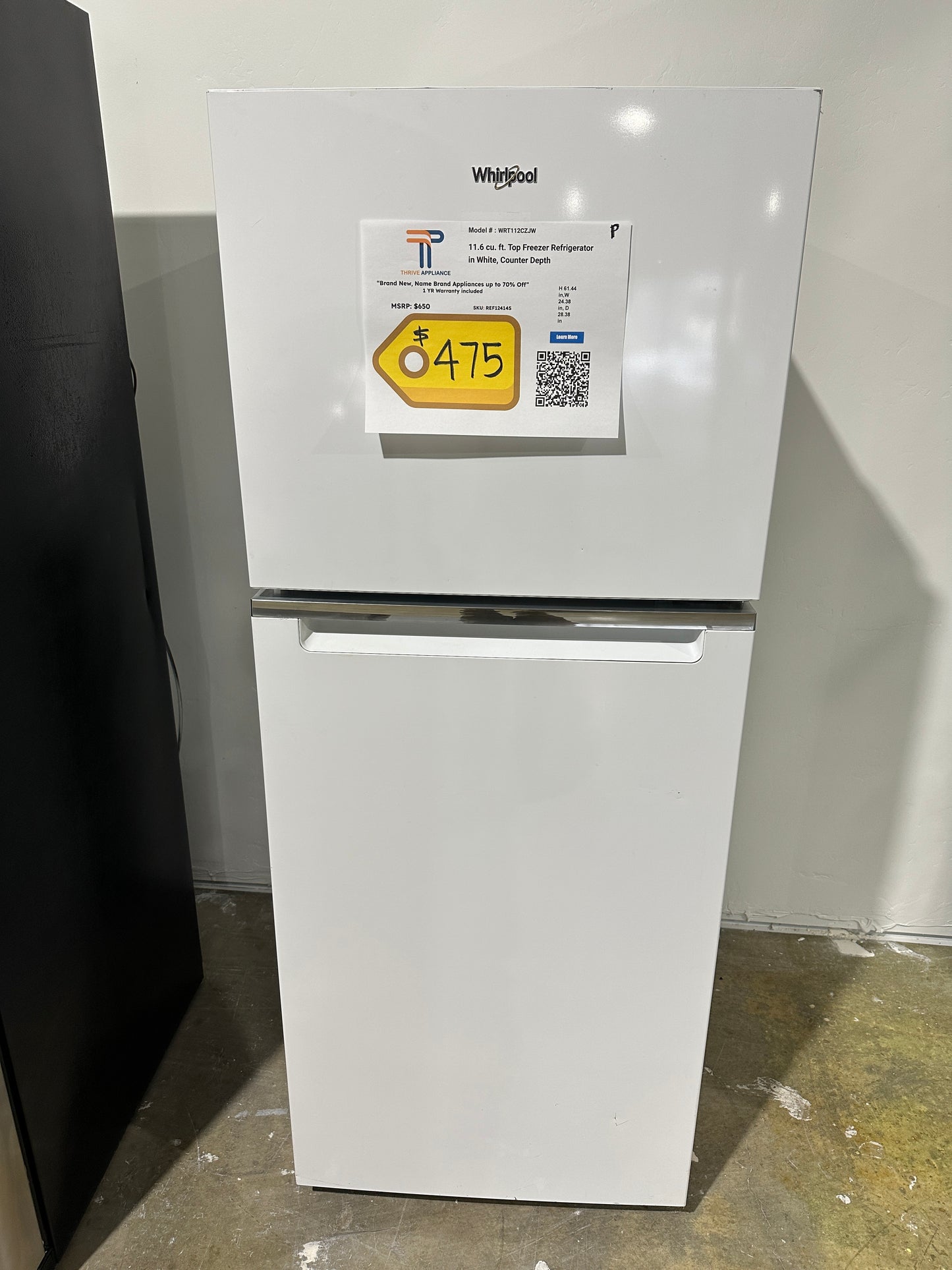 GORGEOUS WHIRLPOOL TOP FREEZER REFRIGERATOR MODEL: WRT112CZJW REF12414S