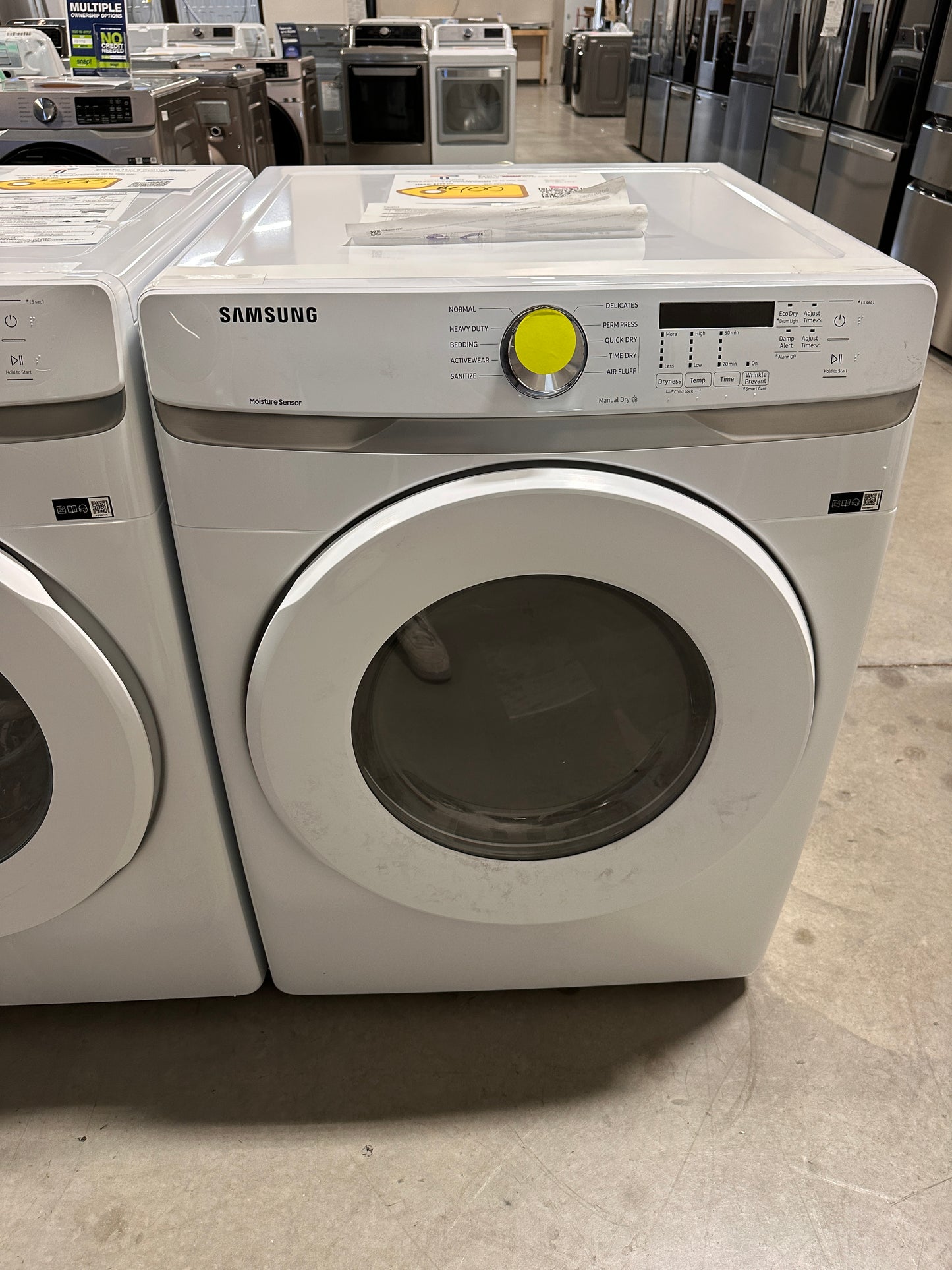 Samsung - 7.5 Cu. Ft. Stackable Electric Dryer with Sensor Dry - White MODEL: DVE45T6000W/A3 DRY12462