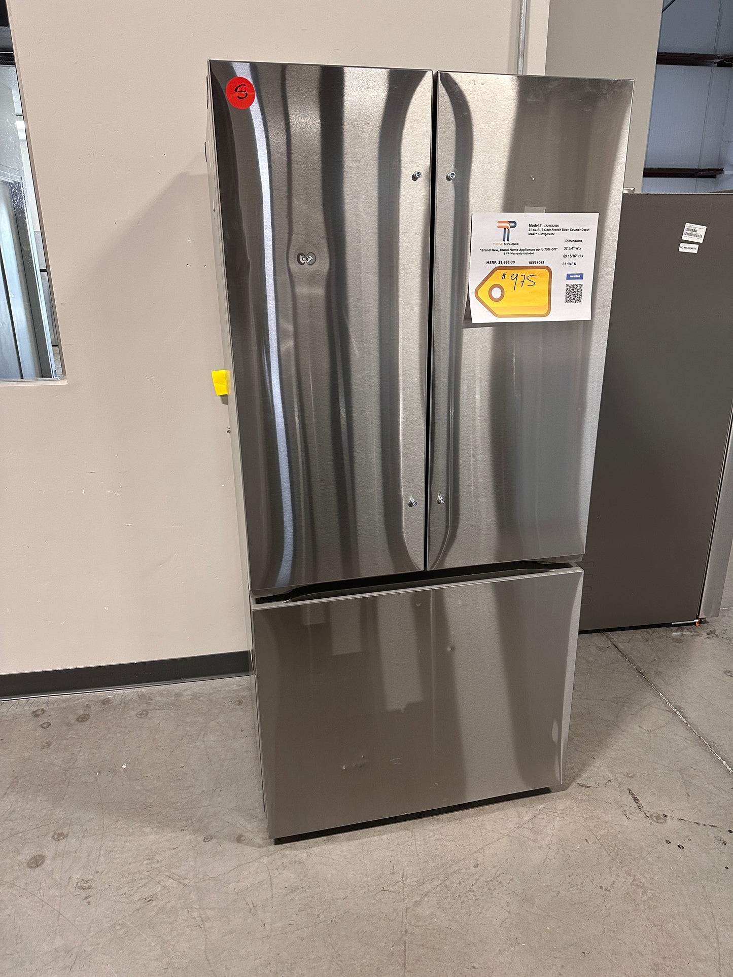 LG 21 Cu. Ft. Counter Depth French Door Refrigerator MODEL: LF21G6200S REF14043