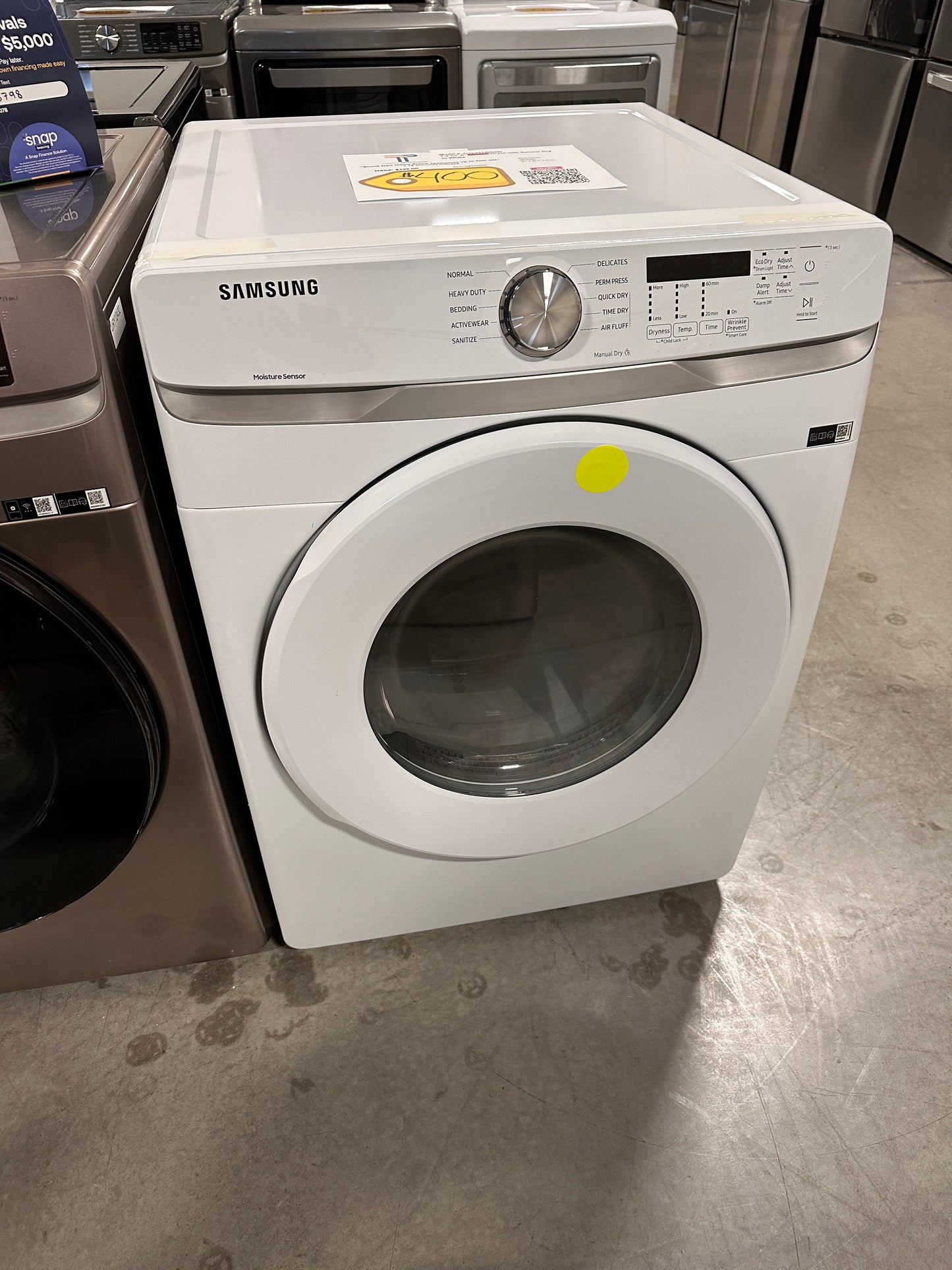 Stackable Electric Dryer with Sensor Dry - White MODEL: DDVE45T6000W/A3 DRY12460