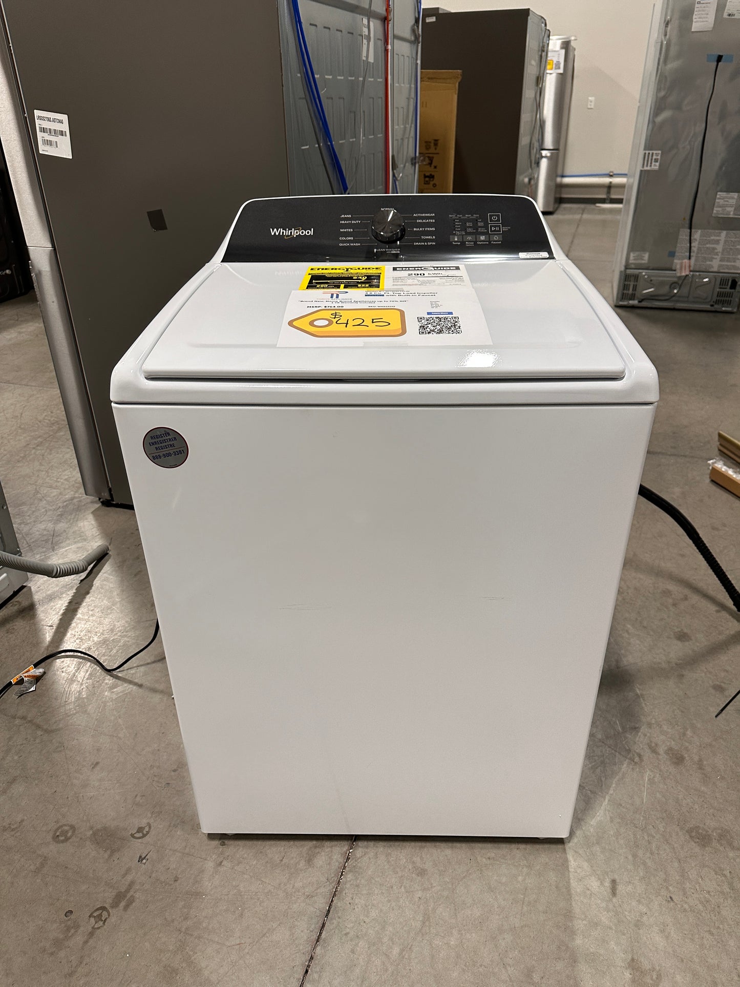 GREAT NEW WHIRLPOOL TOP LOAD WASHER WITH BUILT IN FAUCET MODEL: WTW5010LW WAS13162