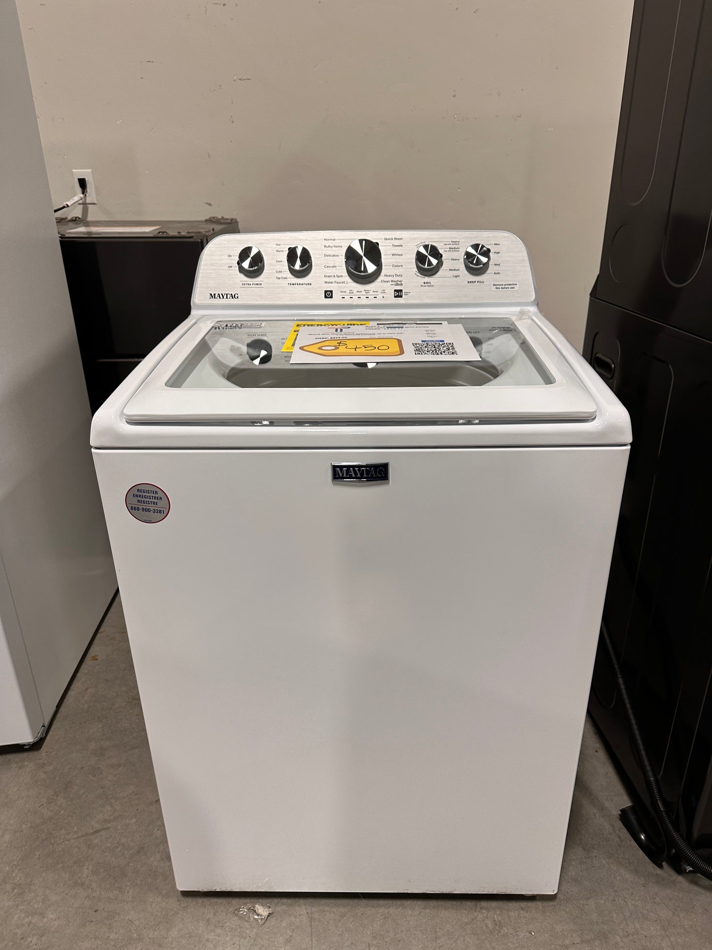 BRAND NEW MAYTAG TOP LOAD WASHER WITH EXTRA POWER BUTTON MODEL: MVW5430MW WAS13155