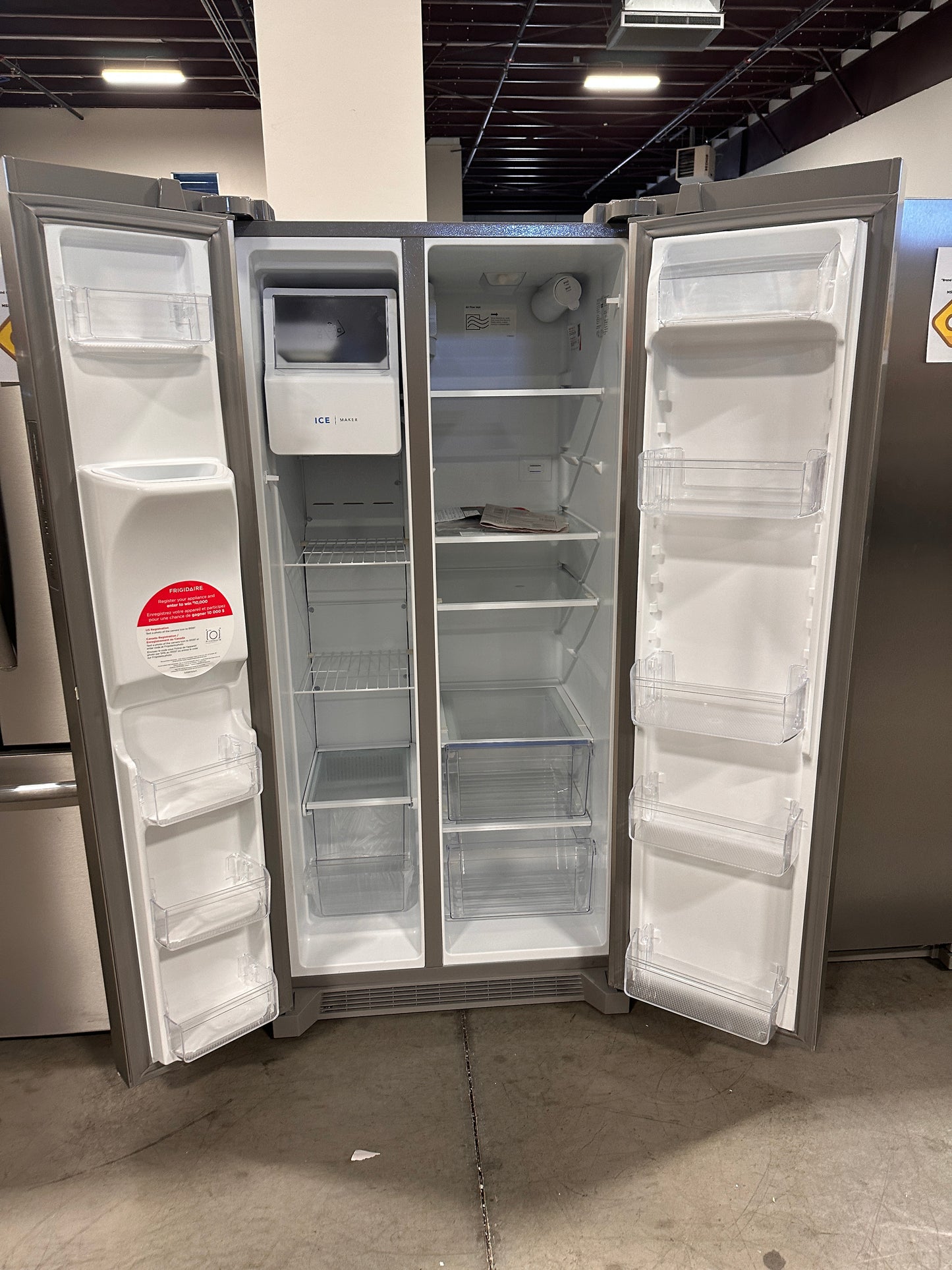 GREAT NEW Frigidaire - 22.3 Cu. Ft. Side-by-Side Refrigerator MODEL: FRSS2323AS REF13067