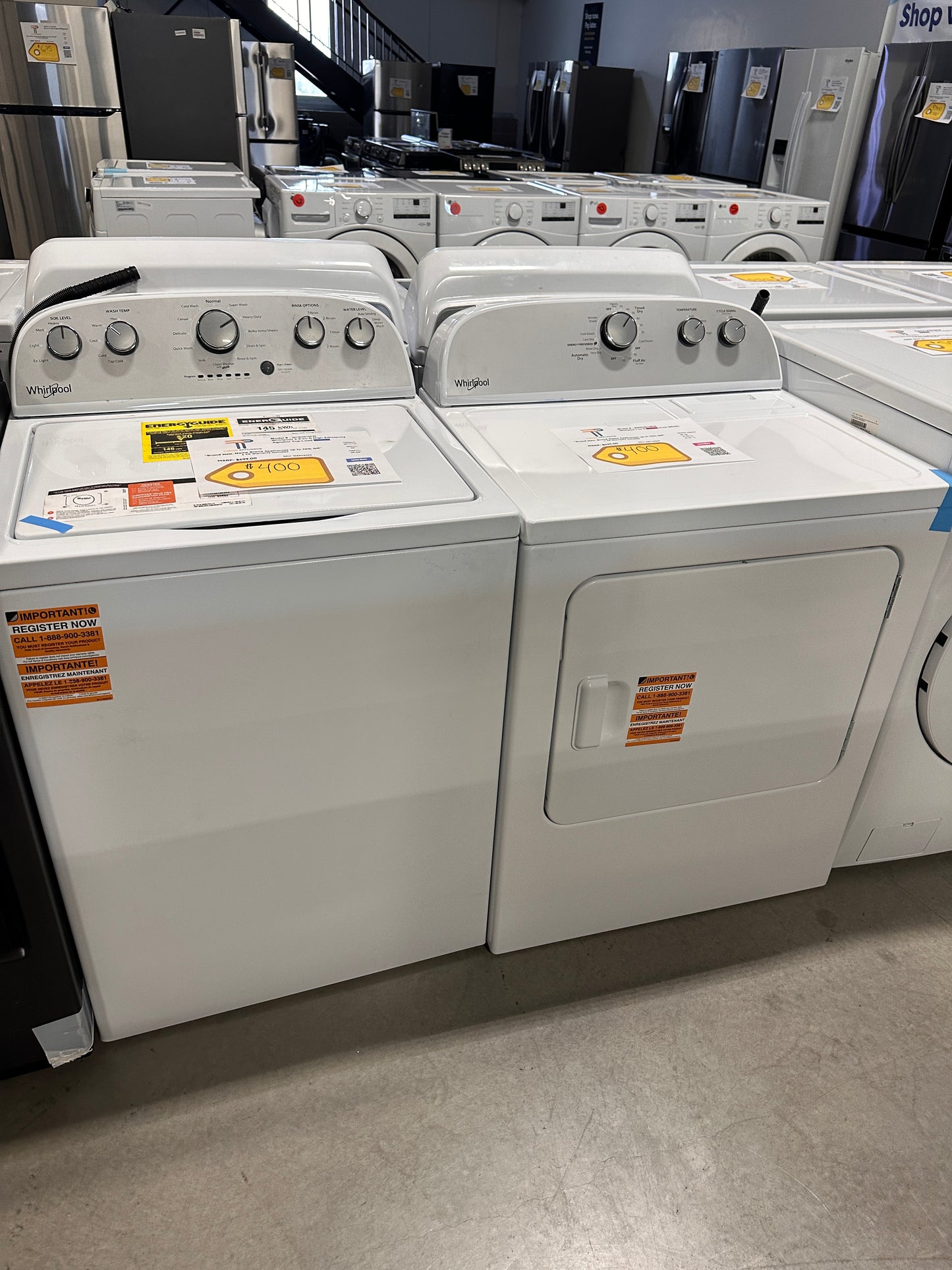 GREAT NEW WHIRLPOOL TOP LOAD WASHER ELECTRIC DRYER LAUNDRY SET WAS14062 DRY13063