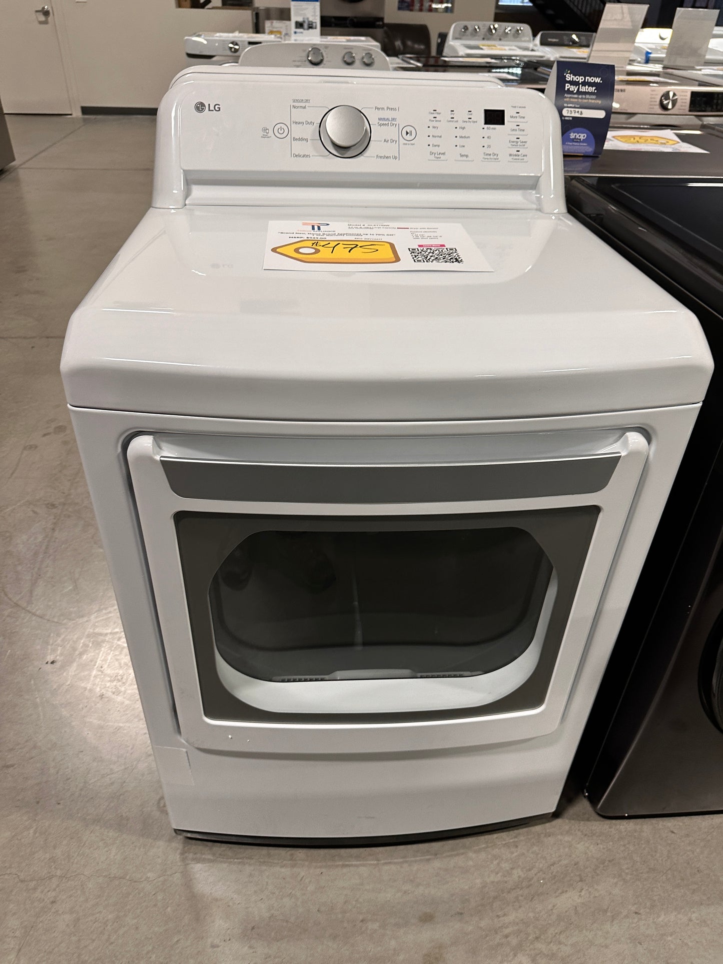 NEW LG - 7.3 Cu. Ft. Electric Dryer with Sensor Dry - White MODEL: DLE7150W DRY12477