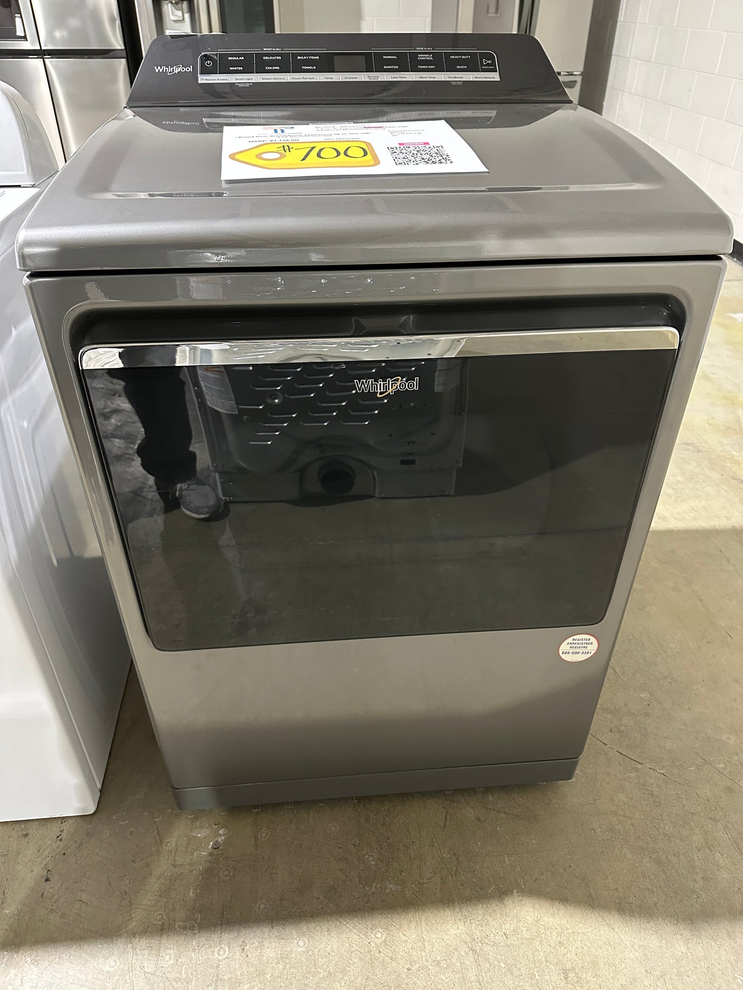 SALE ADVANCED MOISTURE SENSING WHIRLPOOL ELECTRIC DRYER MODEL: WED8127LC DRY12120S