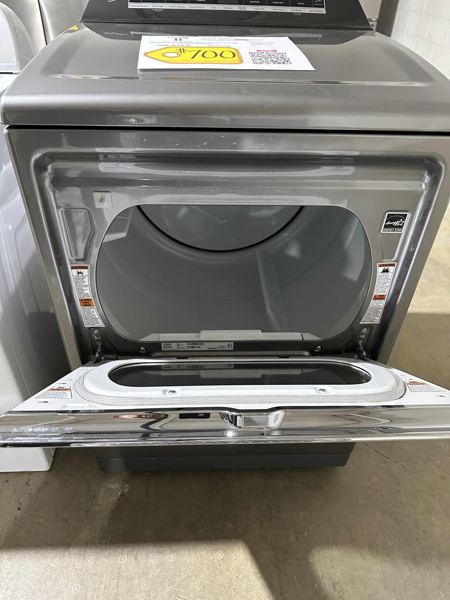 SALE ADVANCED MOISTURE SENSING WHIRLPOOL ELECTRIC DRYER MODEL: WED8127LC DRY12120S