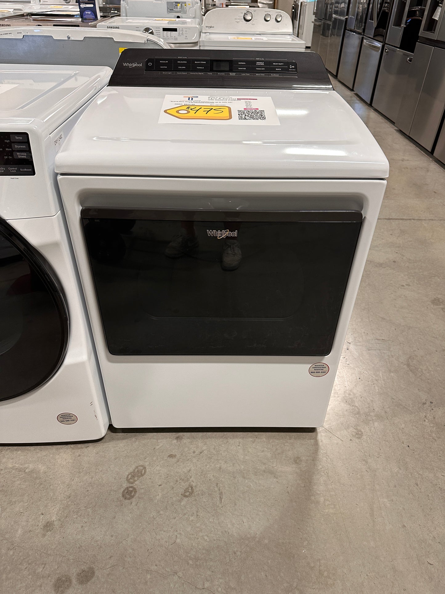 GREAT NEW WHIRLPOOL ELECTRIC DRYER MODEL: WED5100HW DRY12484