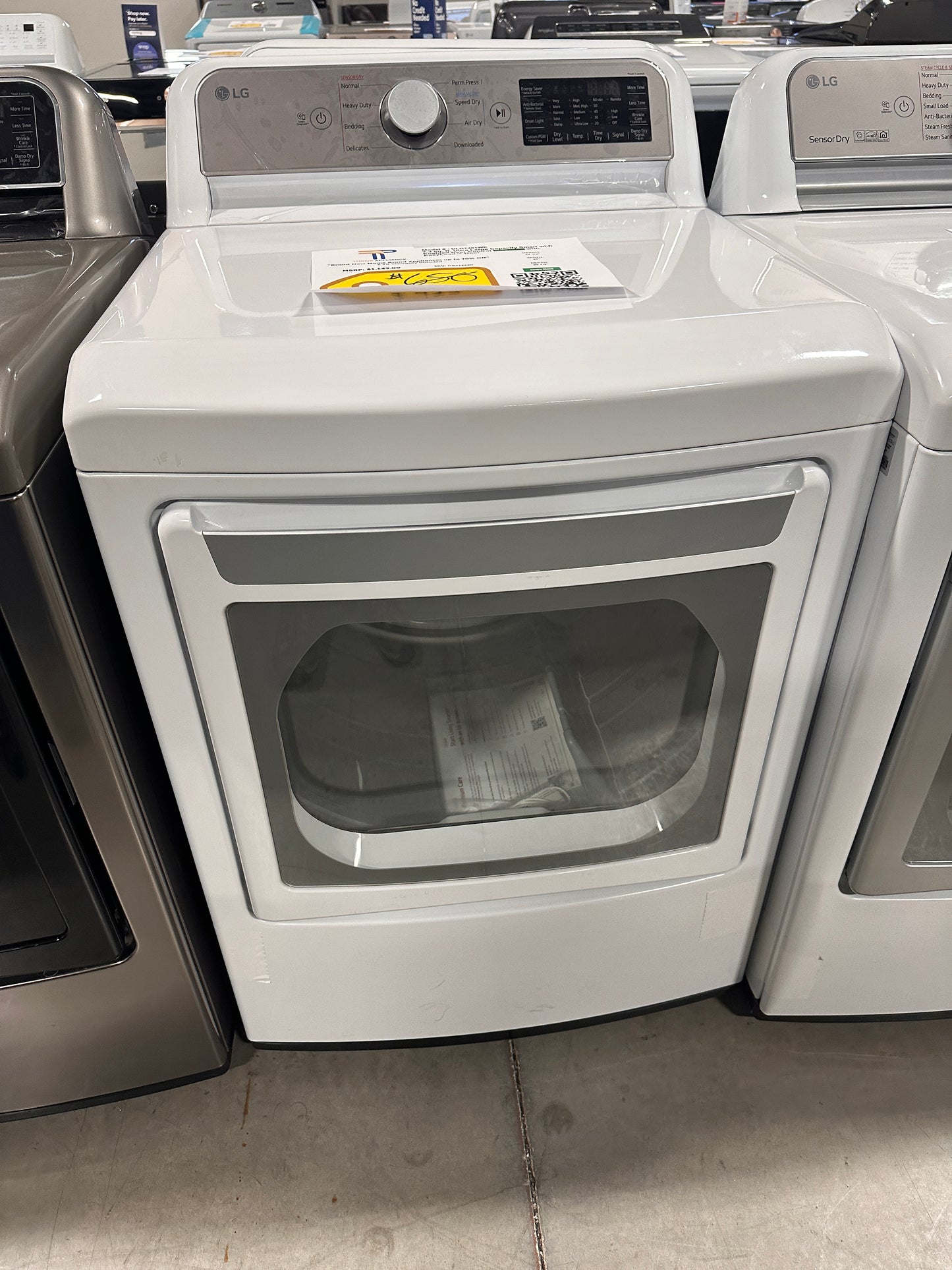 On Sale LG - 7.3 Cu. Ft. Smart Gas Dryer with EasyLoad Door - White Model:DLG7401WE DRY12330