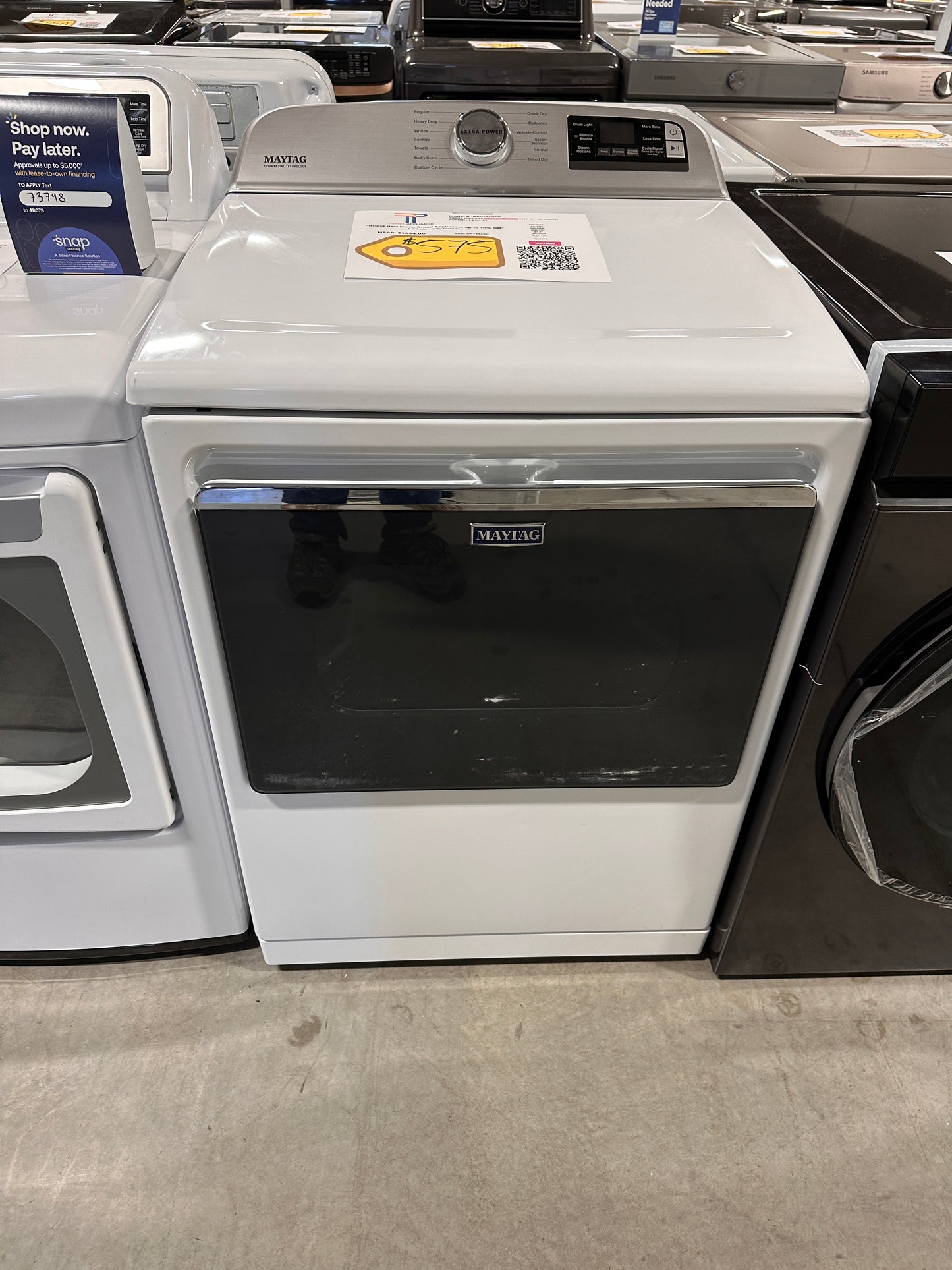 MAYTAG ELECTRIC DRYER WITH STEAM MODEL:MED7230HW DRY12480