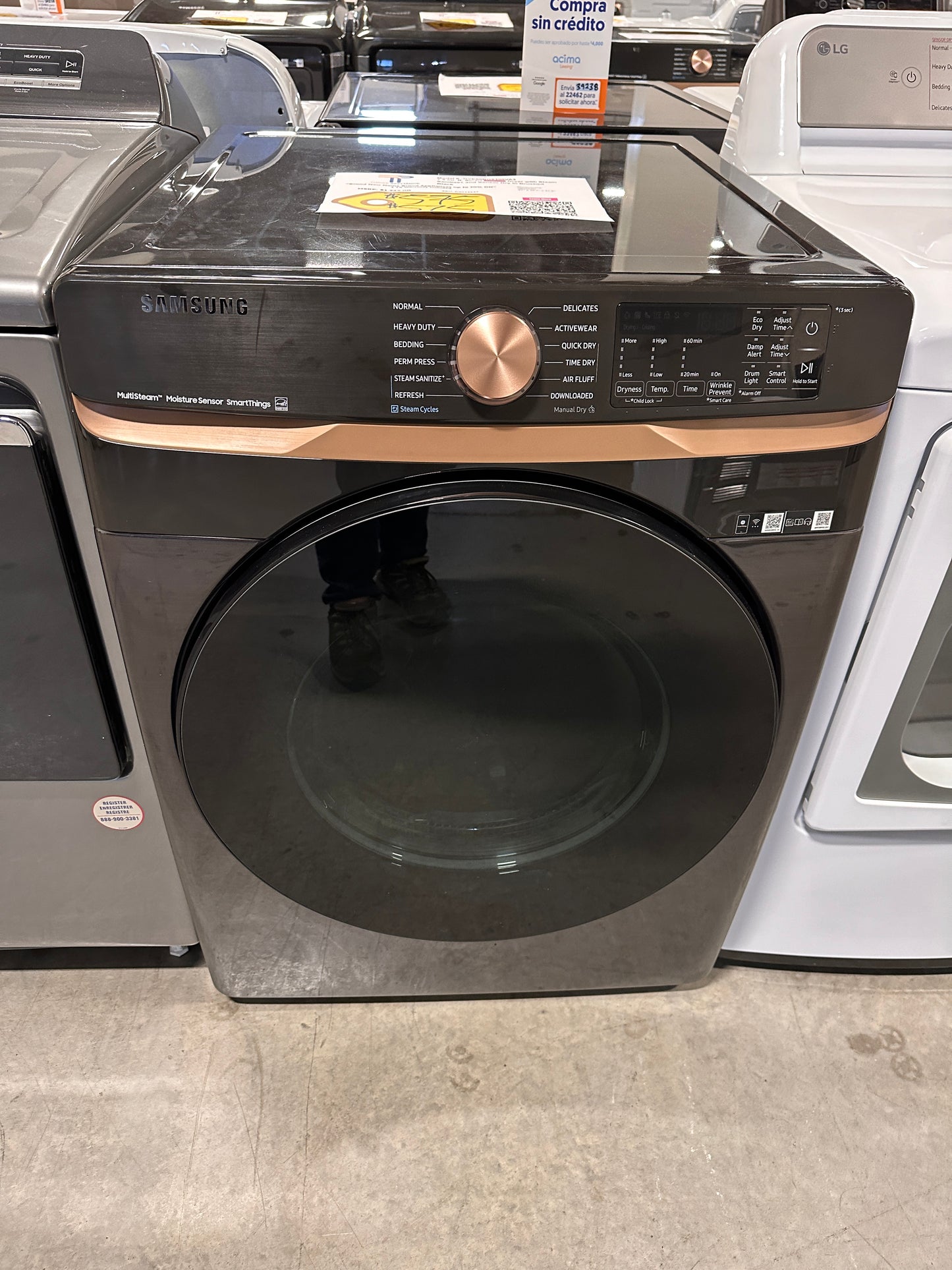 SALE PRICE NEW BRUSHED BLACK SAMSUNG ELECTRIC DRYER MODEL: DVE50BG8300VA3 DRY12447