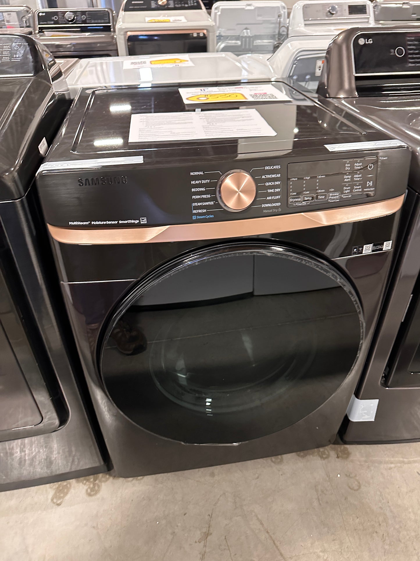 BRUSHED BLACK SAMSUNG STACKABLE ELECTRIC DRYER MODEL: DVE50BG8300VA3 DRY12463