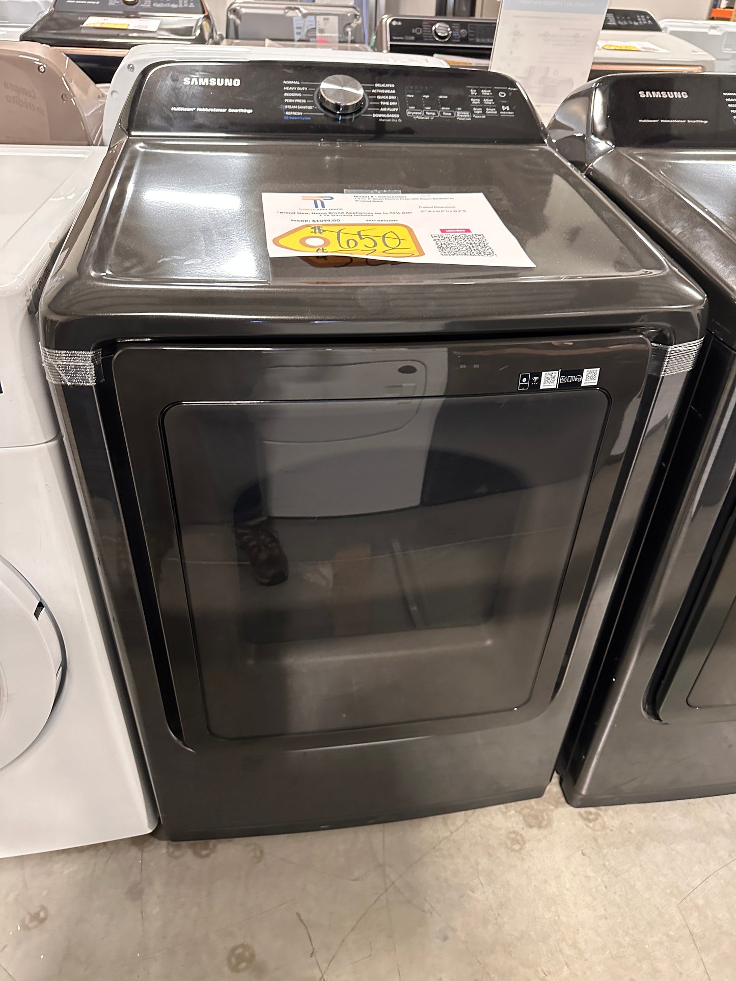 Sale Price Smart Electric Dryer with Steam Sanitize+ - Brushed Black Model:DVE52A5500V DRY12295