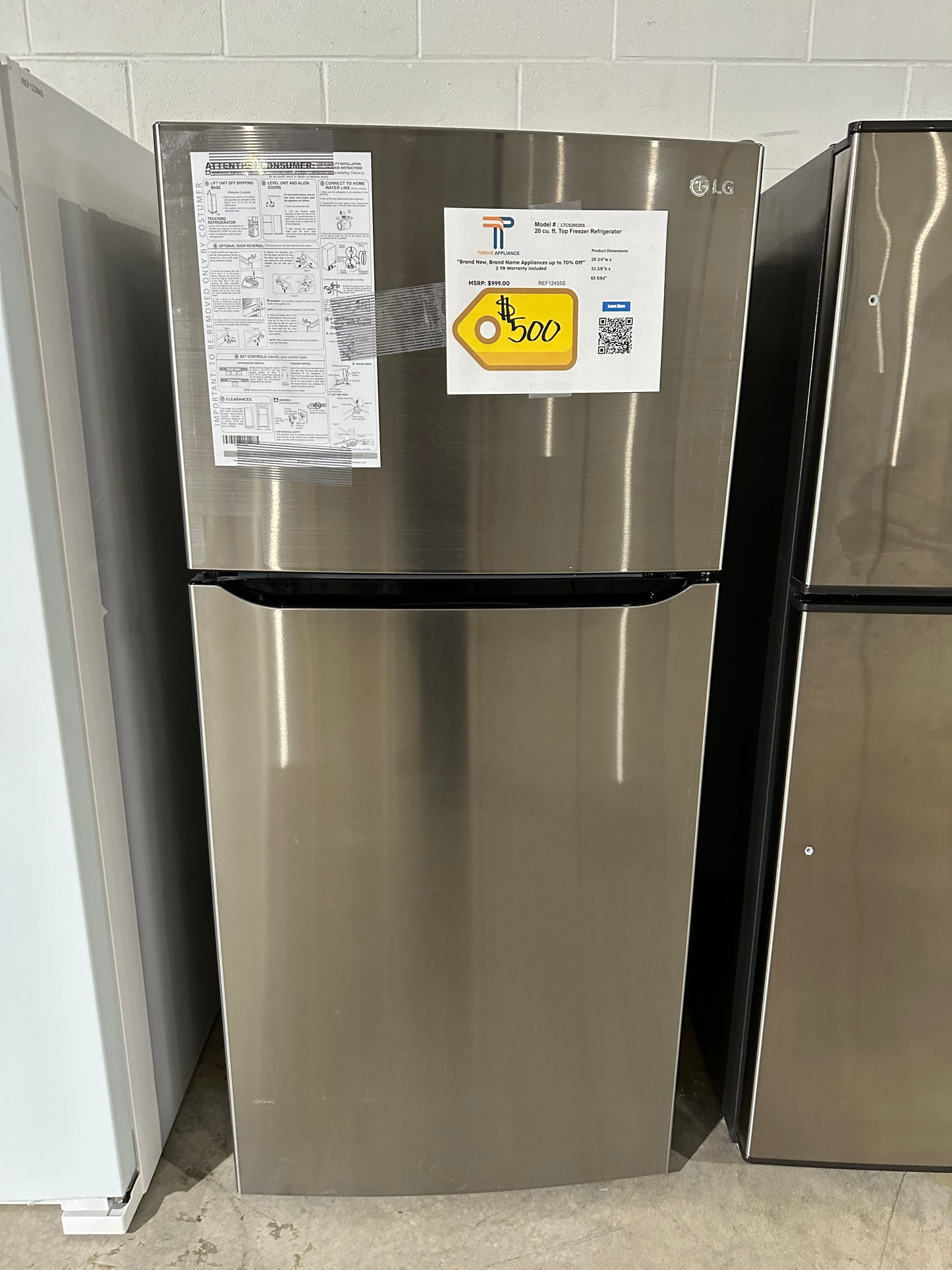 20.2 CU FT TOP FREEZER REFRIGERATOR MODEL: LTCS20020S REF12455S