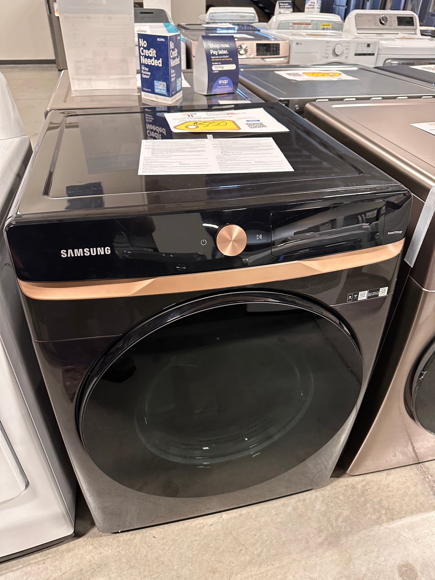 GREAT NEW BRUSHED BLACK SAMSUNG SMART DRYER MODEL: DVE46BG6500VA3 DRY12470