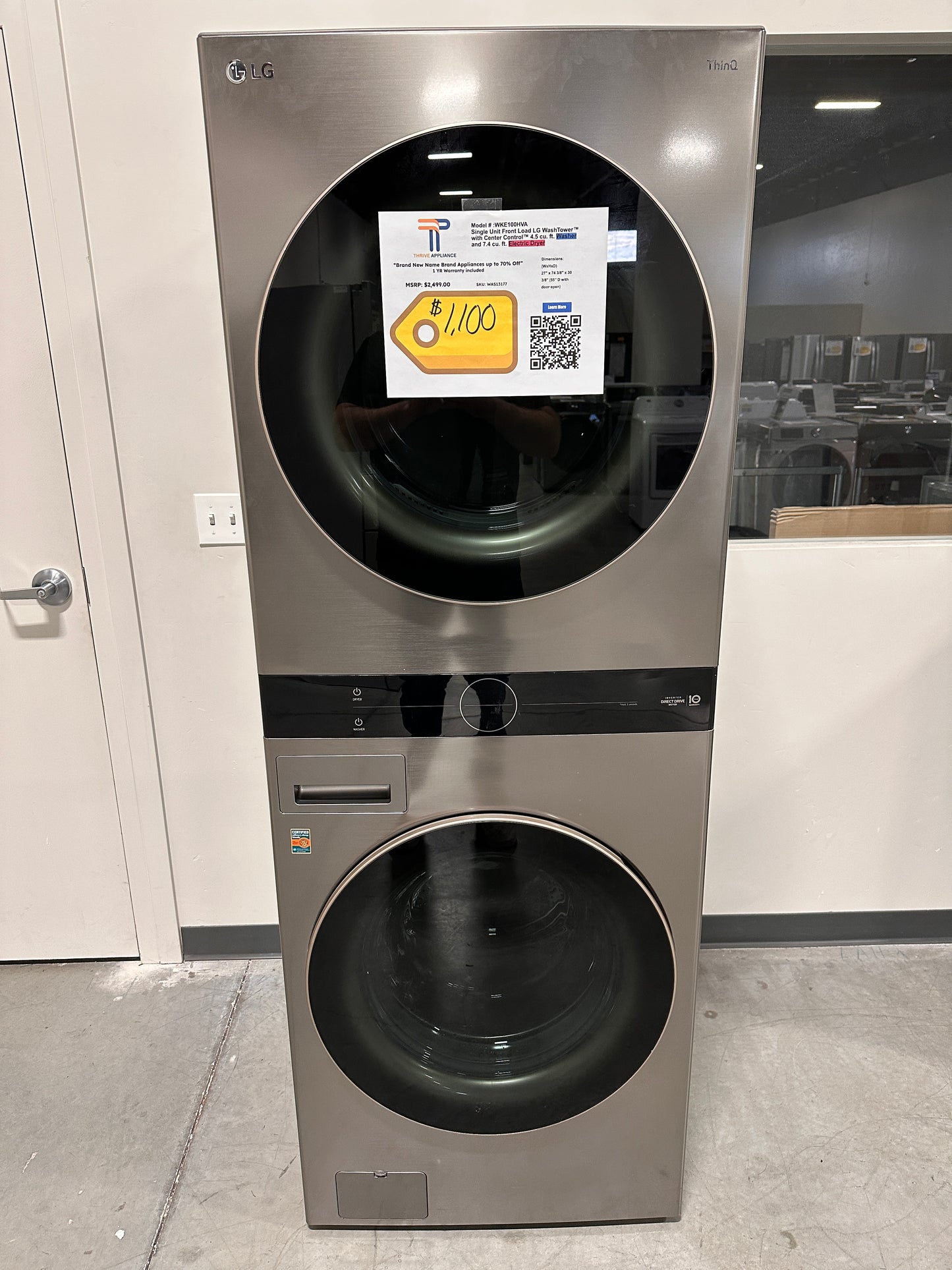 GORGEOUS ELECTRIC DRYER LG WASHTOWER MODEL:WKE100HVA WAS13177