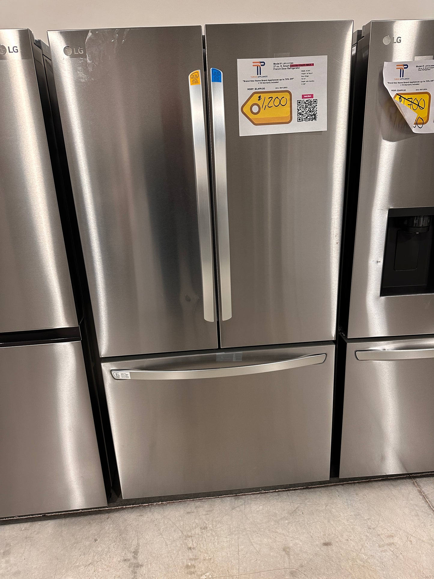 GREAT NEW COUNTER DEPTH SMART REFRIGERATOR MODEL:LRFLC2706S REF12853