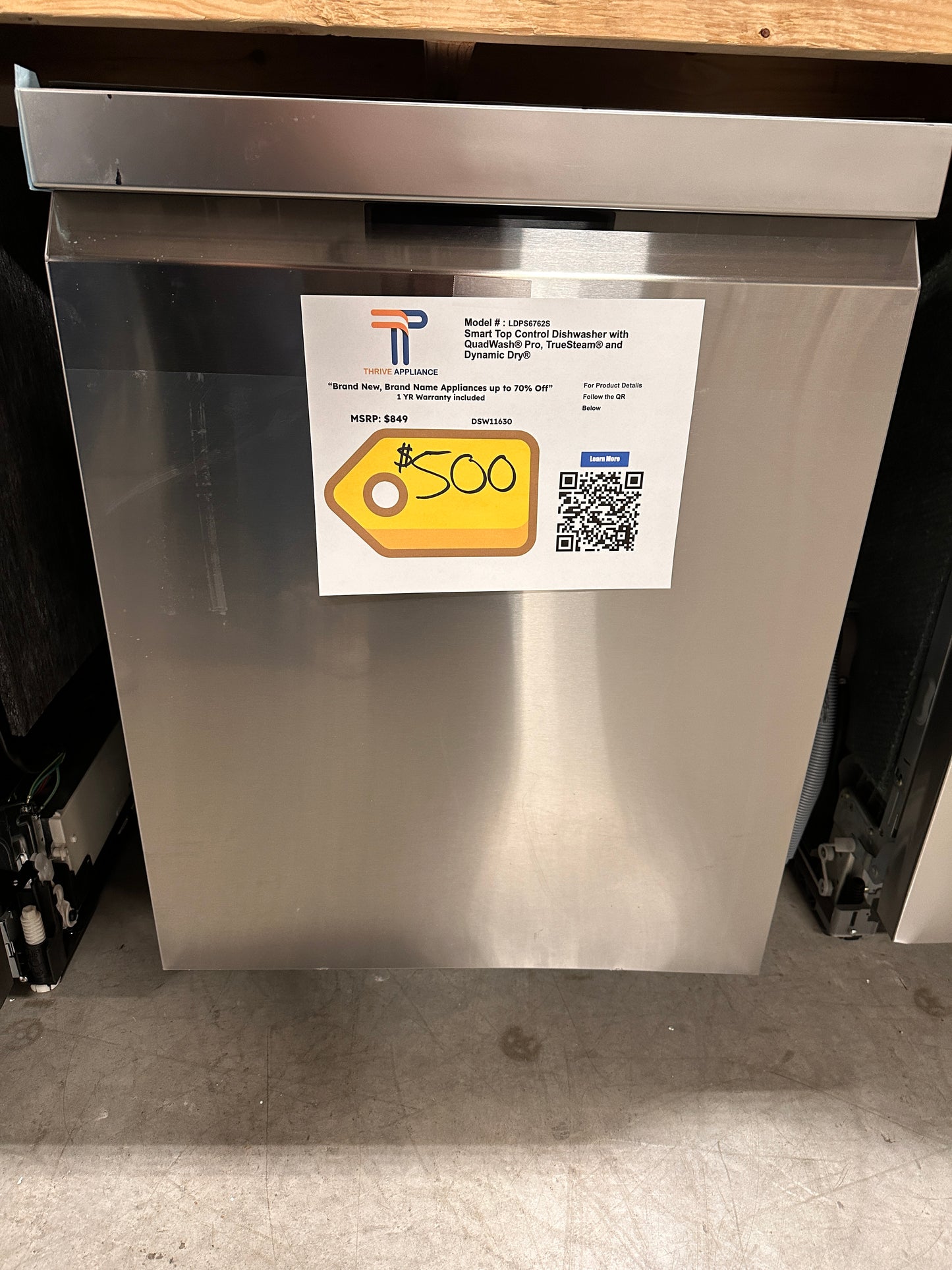 GREAT NEW LG TOP CONTROL SMART DISHWASHER MODEL:LDPS6762S DSW11630
