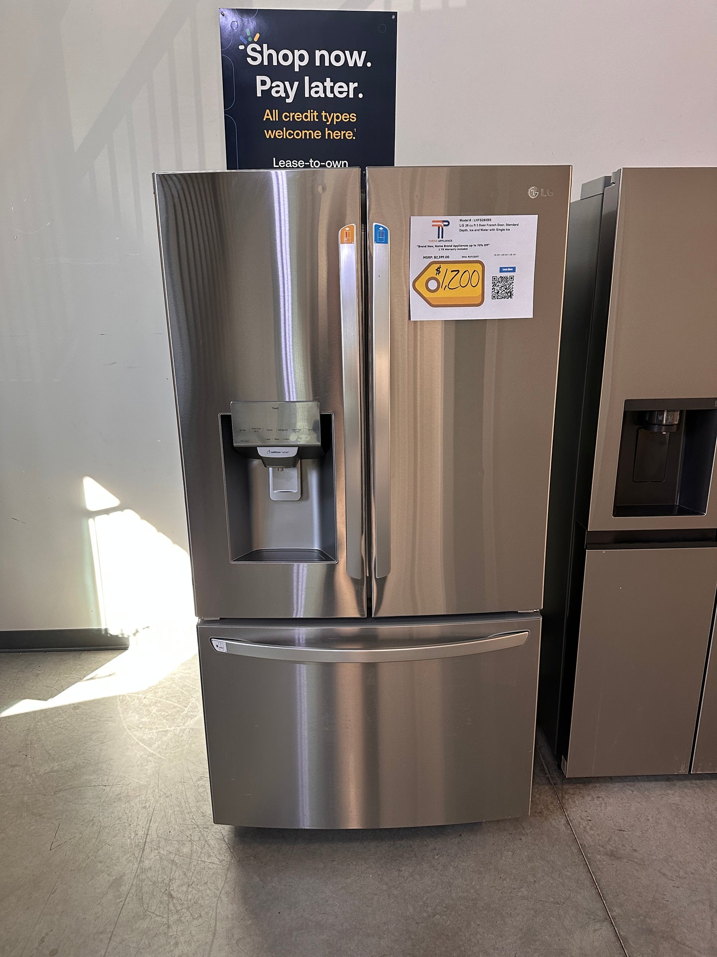 GORGEOUS LG FRENCH DOOR SMART REFRIGERATOR MODEL:LHFS28XBS REF13107