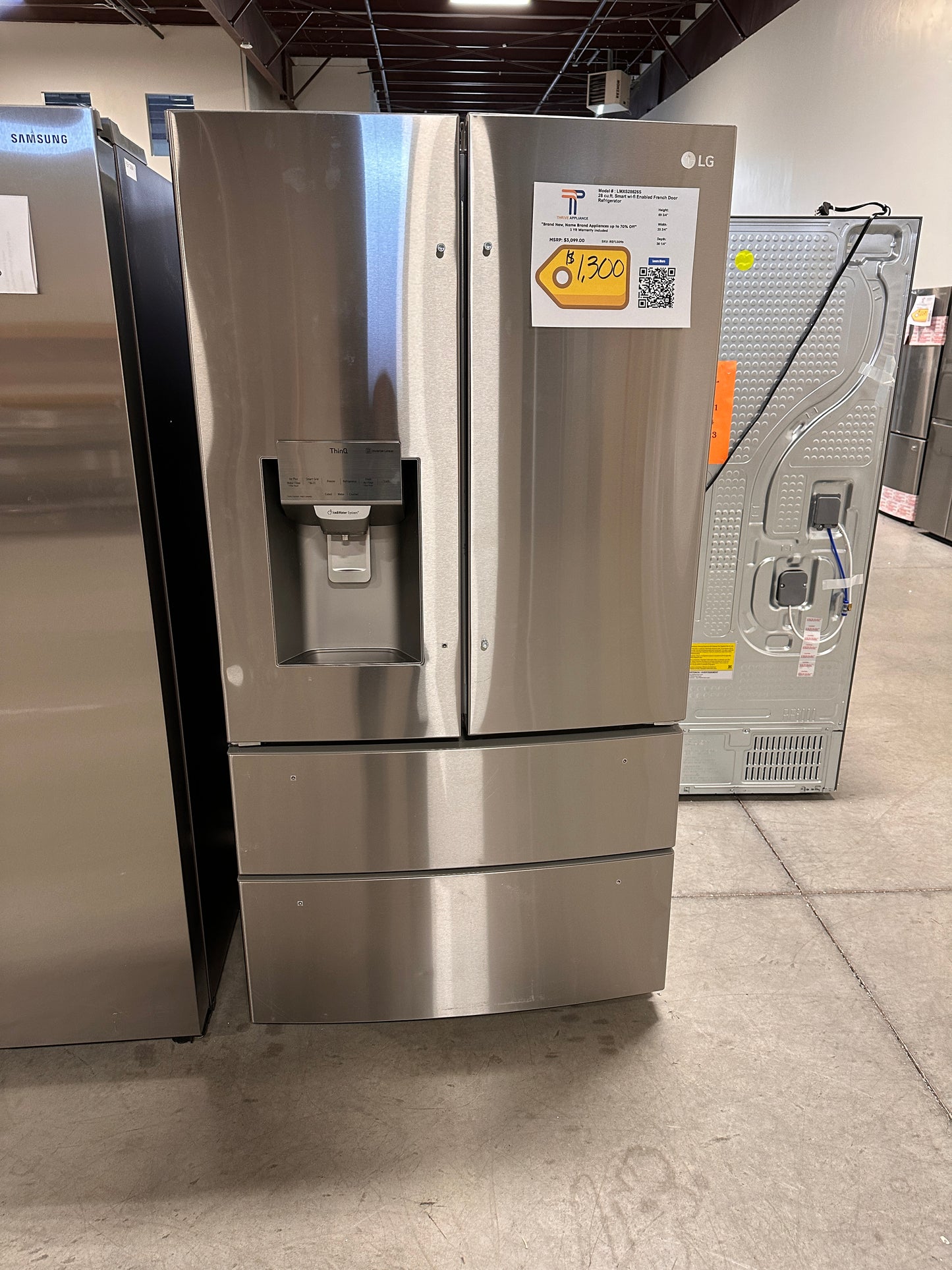 FRENCH DOOR SMART REFRIGERATOR with SMART COOLING MODEL:LMXS28626S REF13196