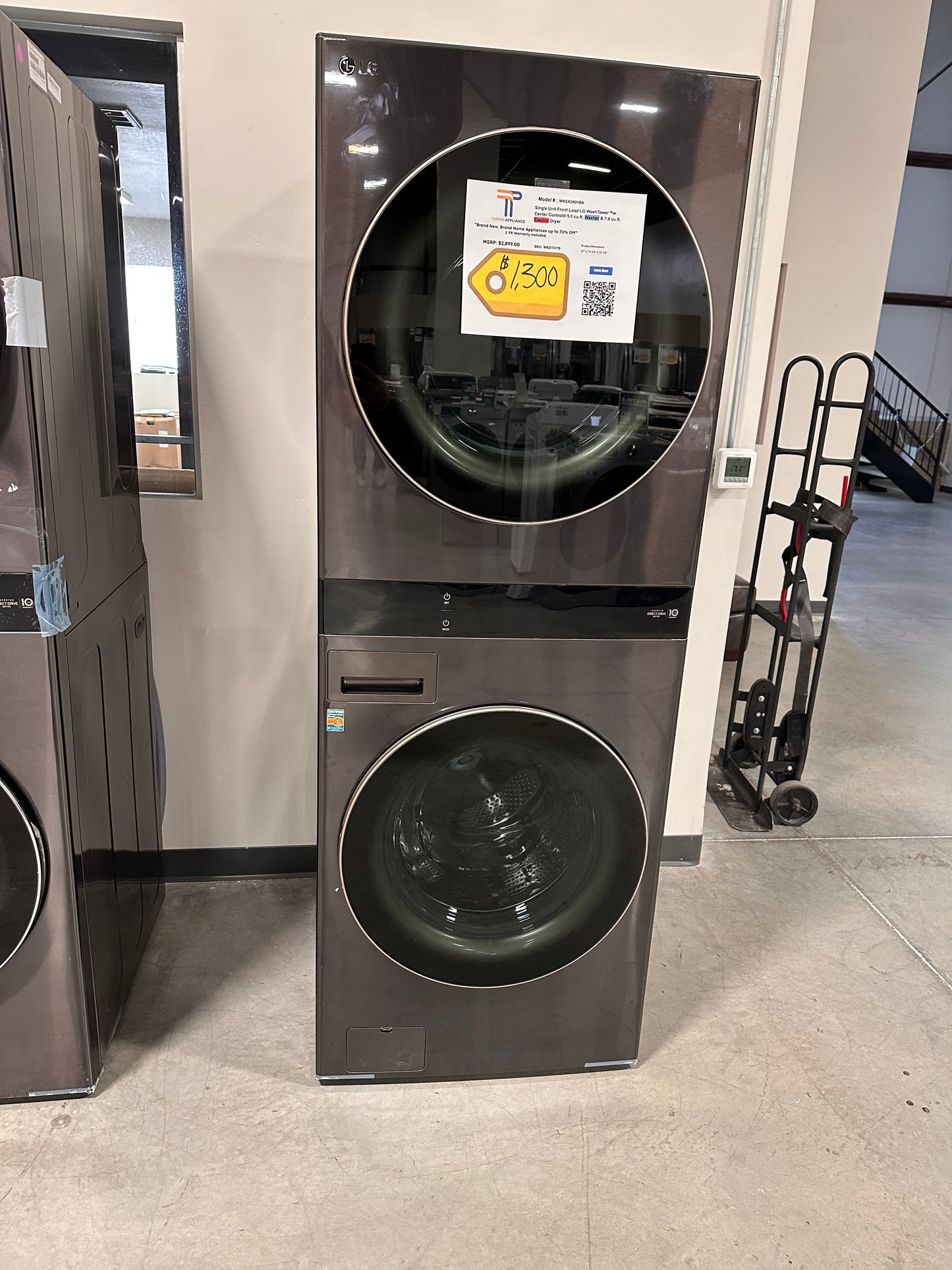 LG STACKED WASHER ELECTRIC DRYER LAUNDRY SET WASHTOWER MODEL:WKEX300HBA WAS13178