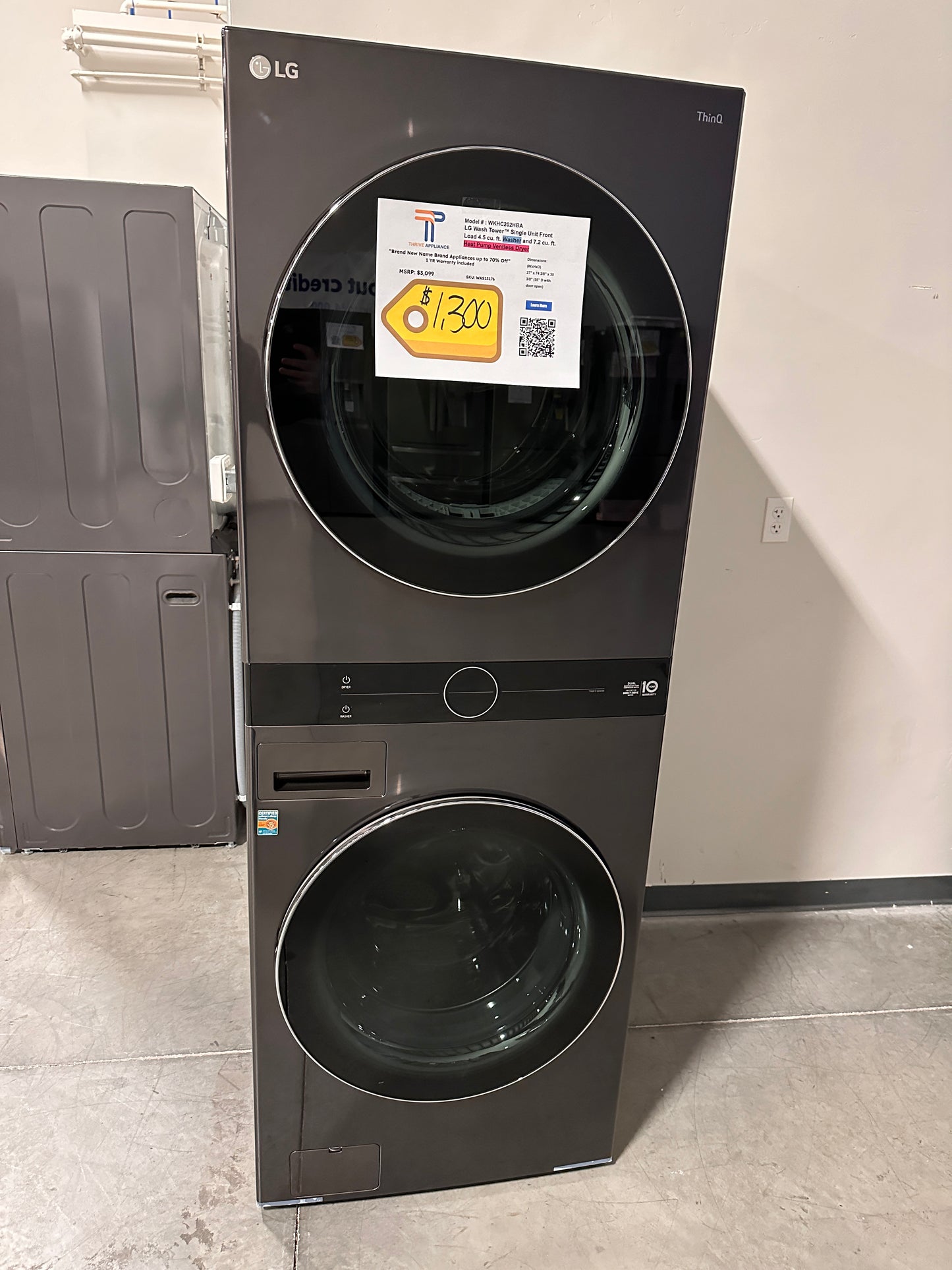 GORGEOUS ELECTRIC DRYER WASHTOWER - STACKED LAUNDRY SET MODEL:WKHC202HBA WAS13176