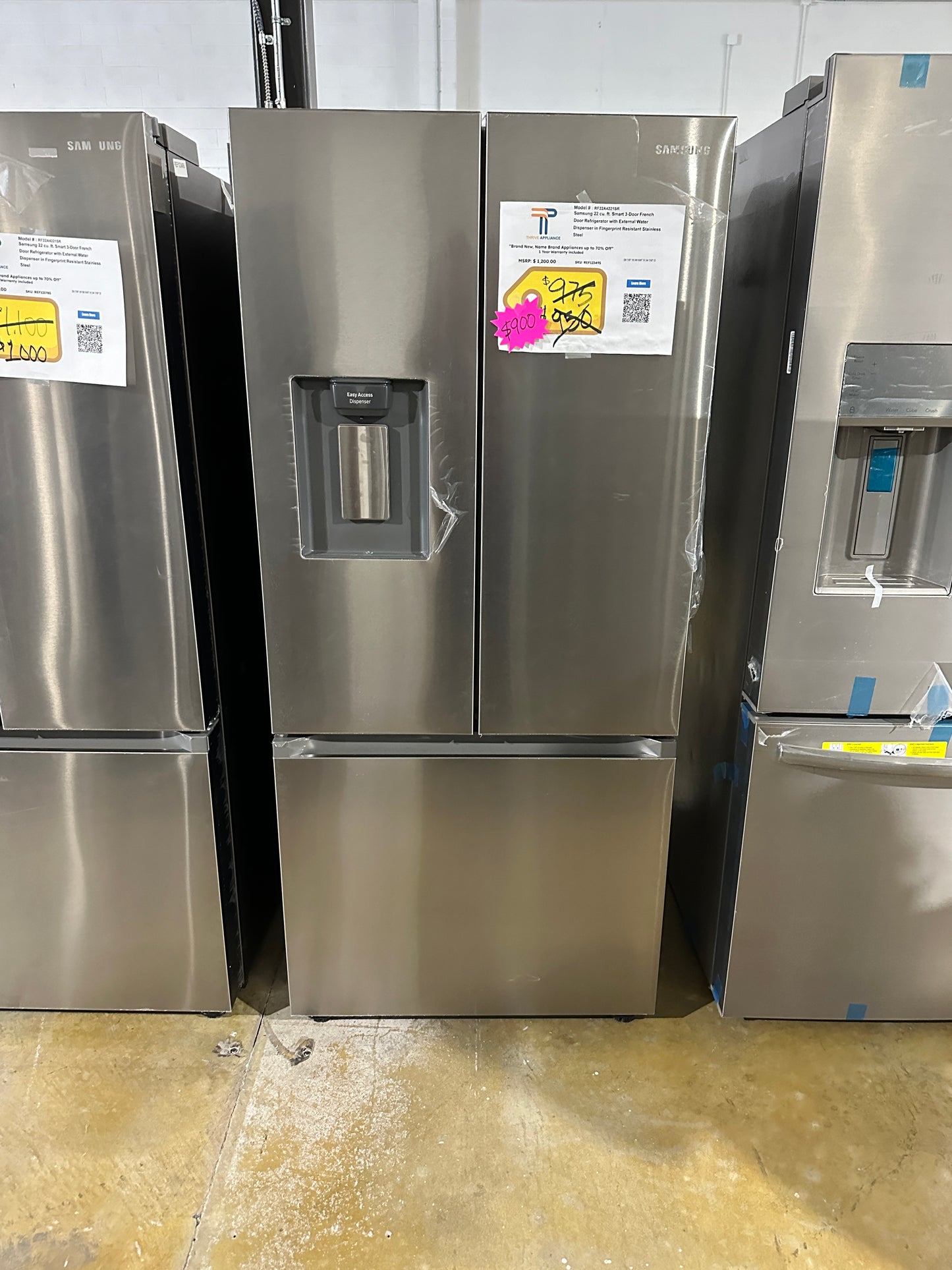 SALE PRICE SAMSUNG FRENCH DOOR SMART REFRIGERATOR - BRAND NEW - MODEL: RF22A4221SR REF12349S