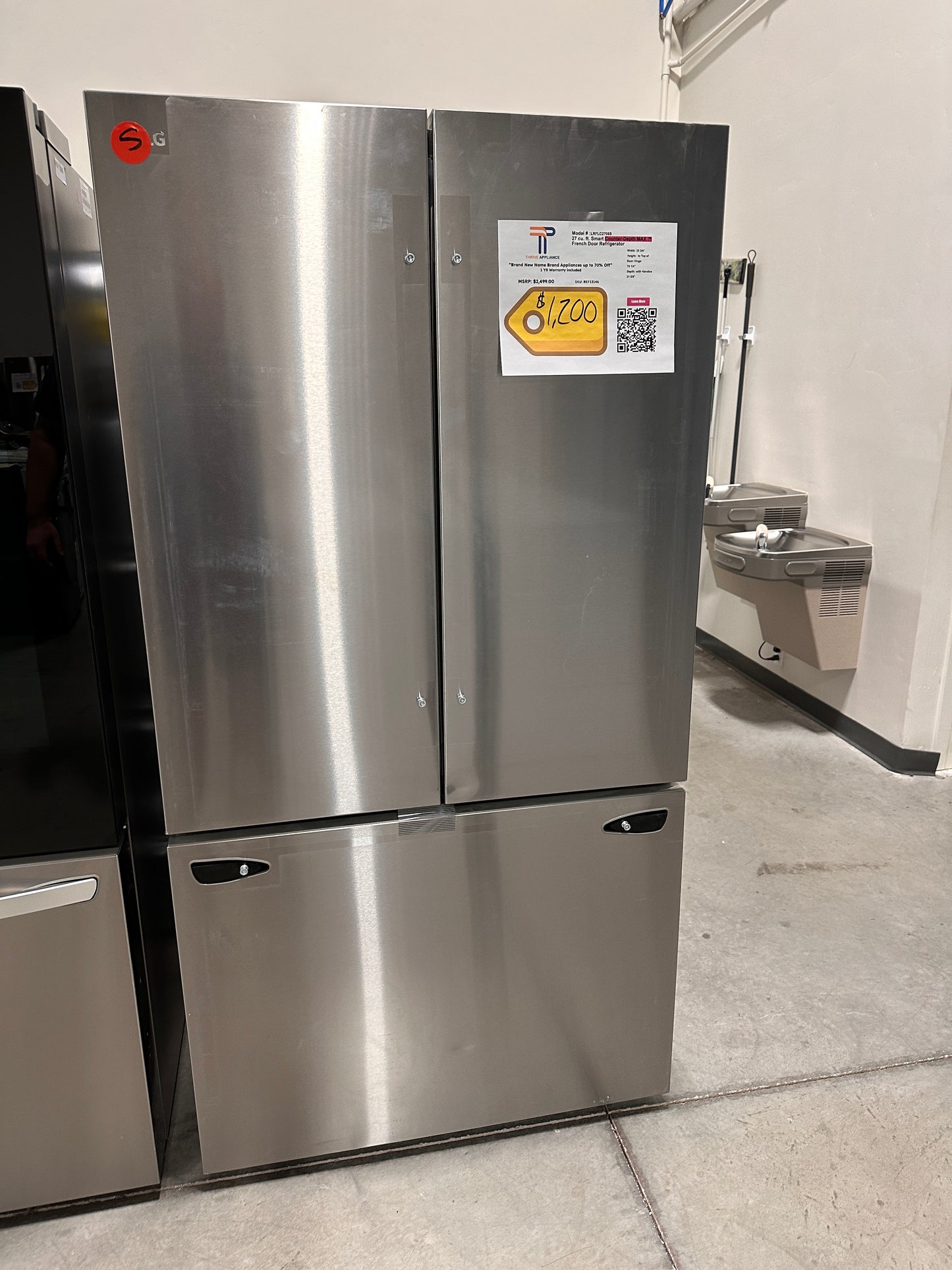 COUNTER DEPTH LG FRENCH DOOR REFRIGERATOR with INTERNAL WATER MODEL: LRFLC2706S REF13146