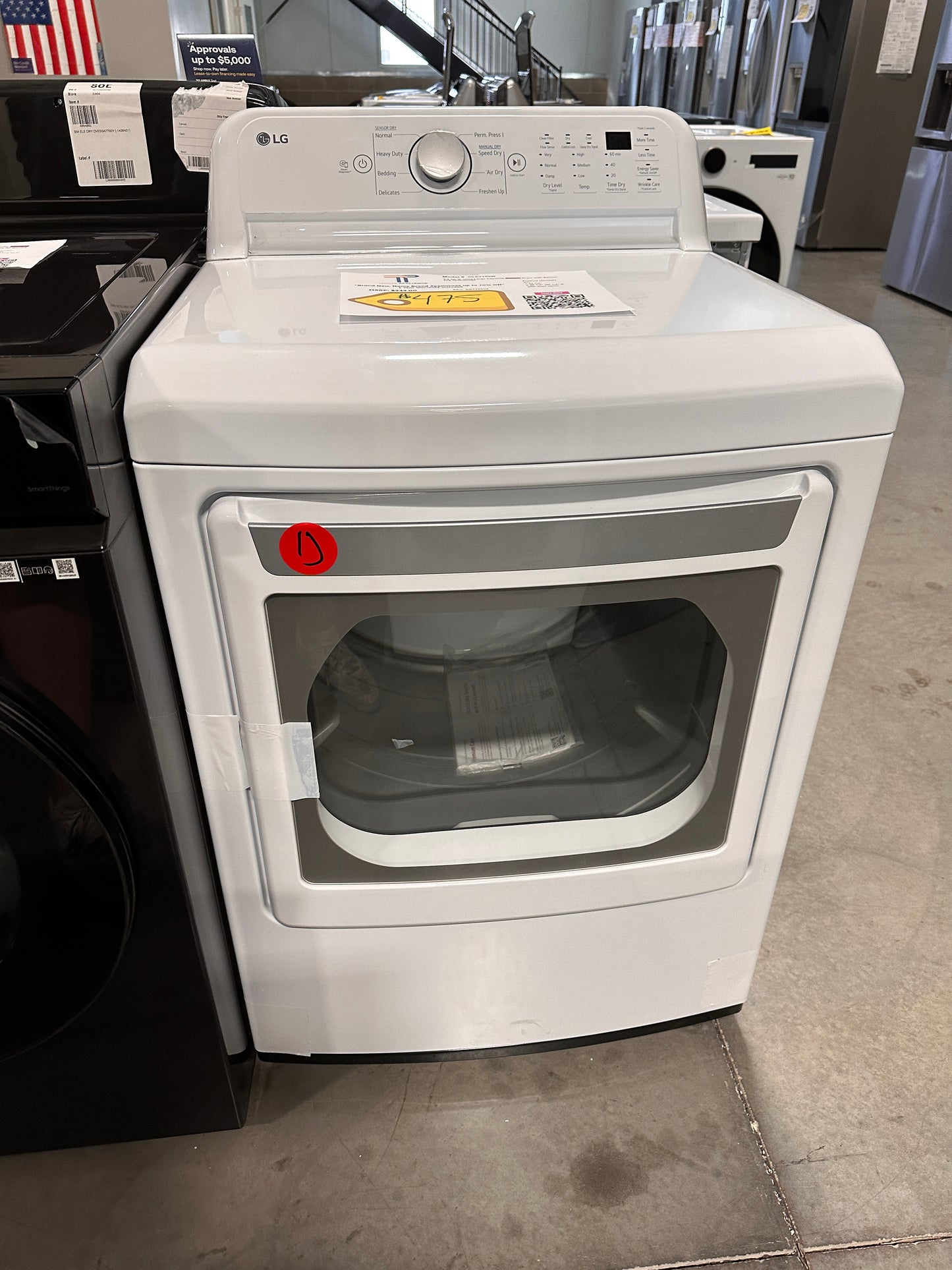 NEW LG - 7.3 Cu. Ft. Electric Dryer with Sensor Dry - White MODEL: DLE7150W DRY12506