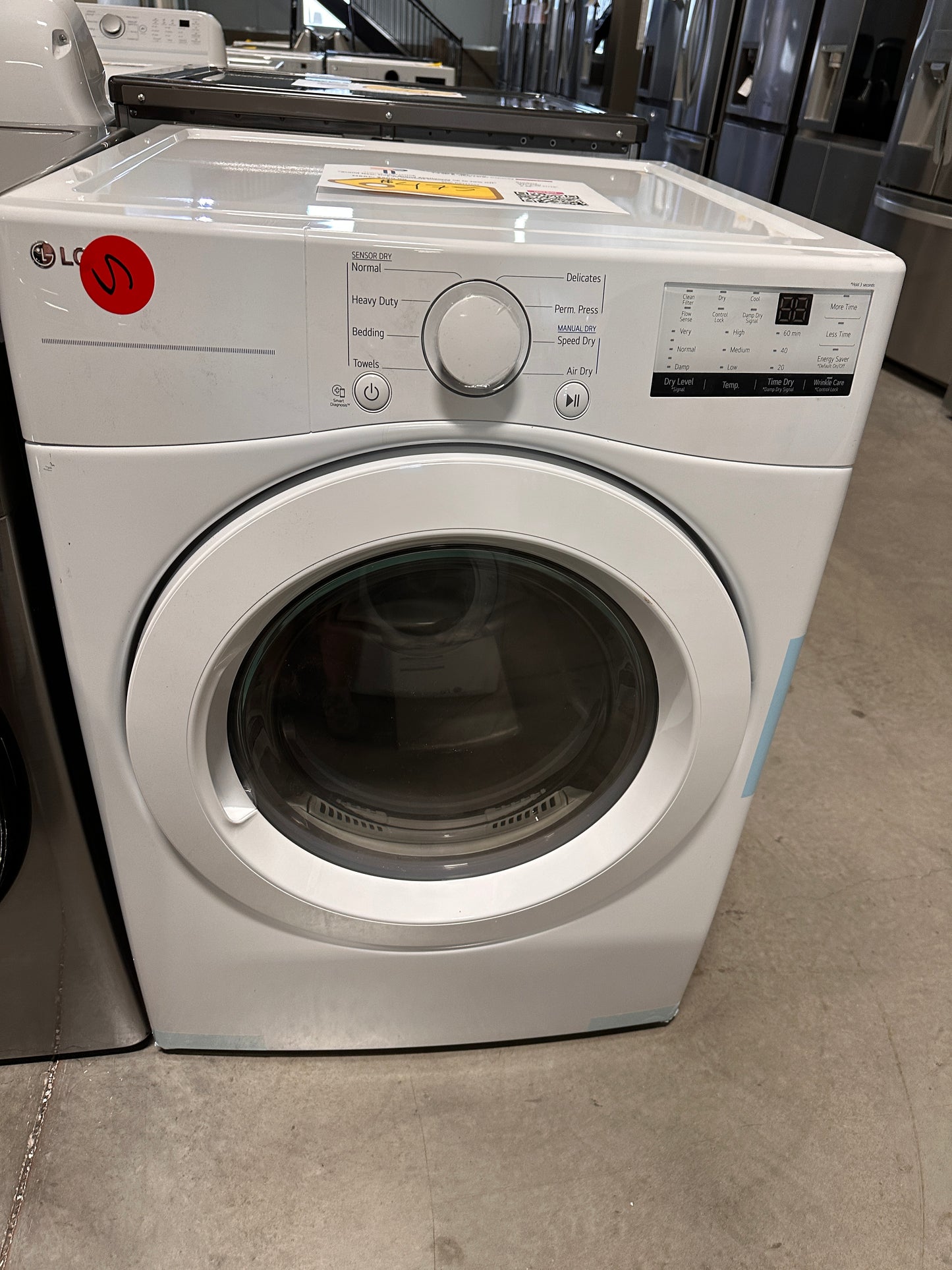 LG - 7.4 Cu. Ft. Stackable Electric Dryer with FlowSense - White MODEL: DLE3400W DRY12505