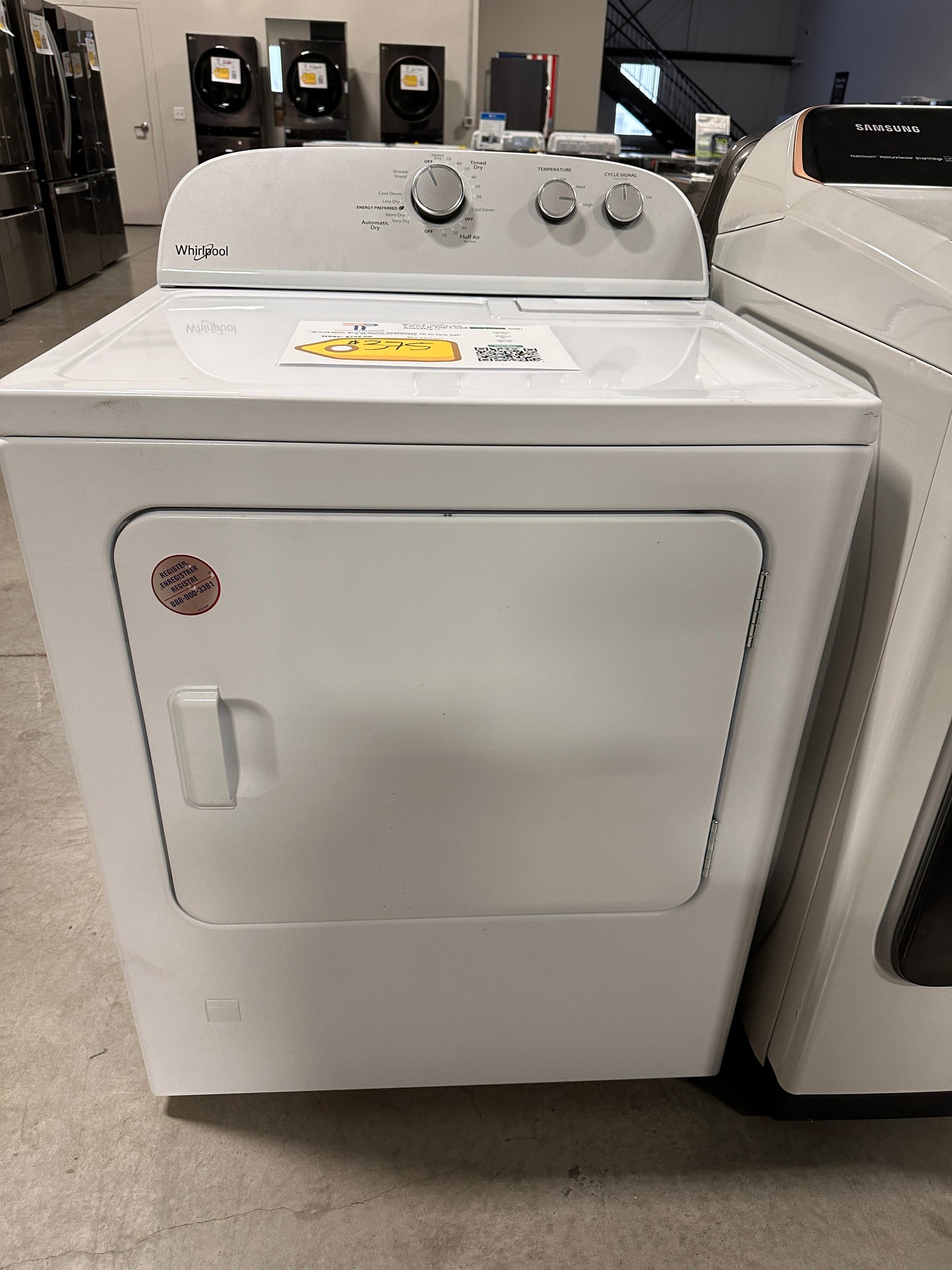 NEW WHIRLPOOL GAS DRYER with AUTODRY MODEL: WGD4815EW DRY12493