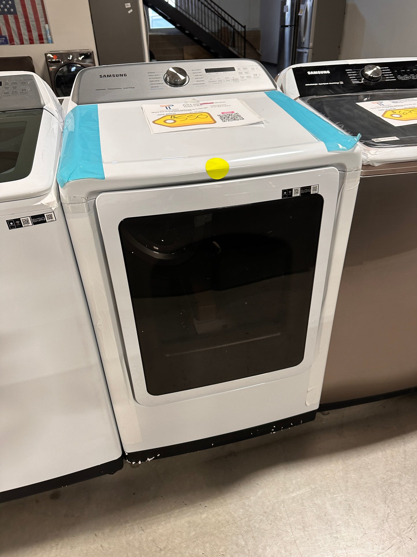 NEW SAMSUNG SMART ELECTRIC DRYER 7.4 CU FT MODEL:DVE55CG7100WA3 DRY12519