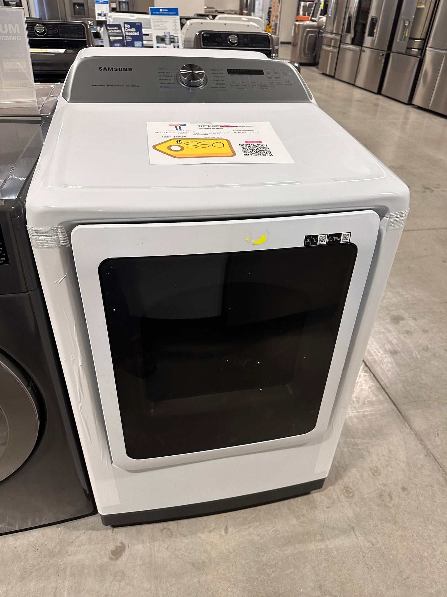 GREAT BRAND NEW SAMSUNG ELECTRIC DRYER MODEL:DVE55CG7100WA3 DRY12525