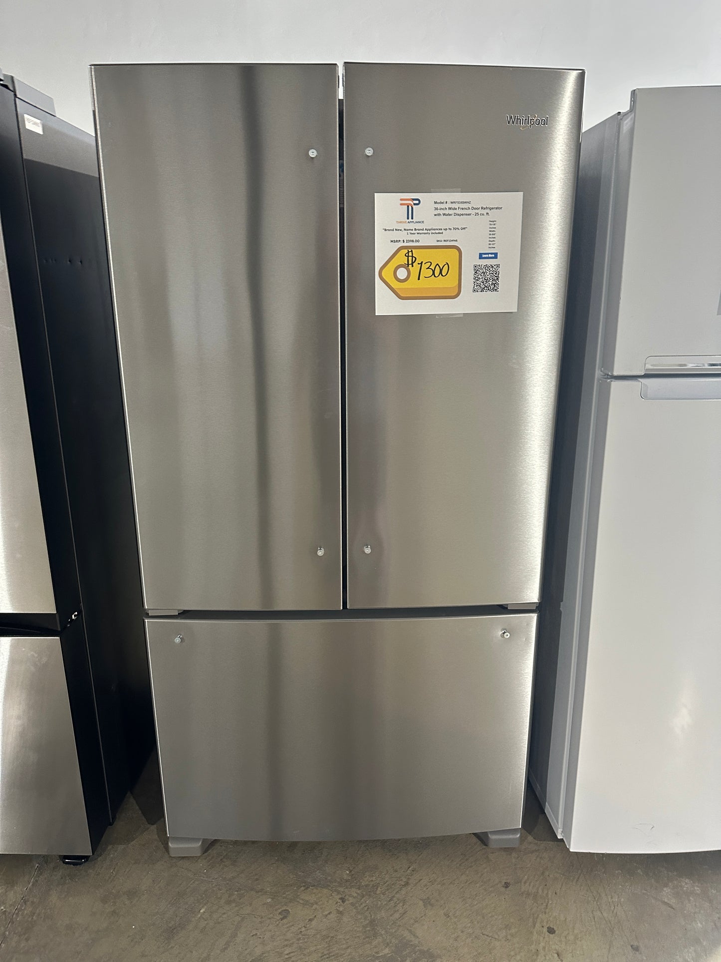 GORGEOUS NEW WHIRLPOOL FRENCH DOOR REFRIGERATOR MODEL: WRF535SWHZ REF12496S