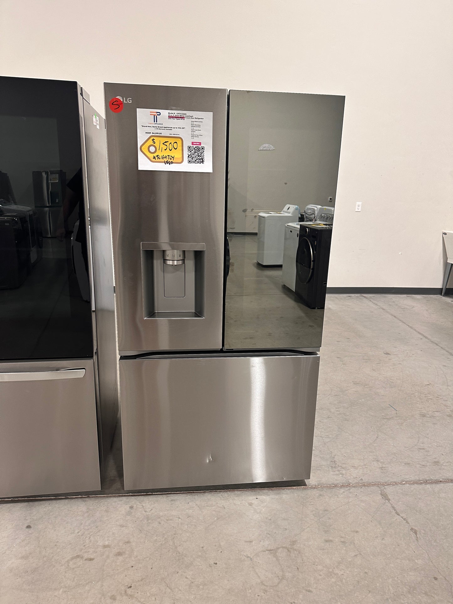 LIKE NEW LG COUNTER DEPTH SMART REFRIGERATOR MODEL:LRYKC2606S REF13141